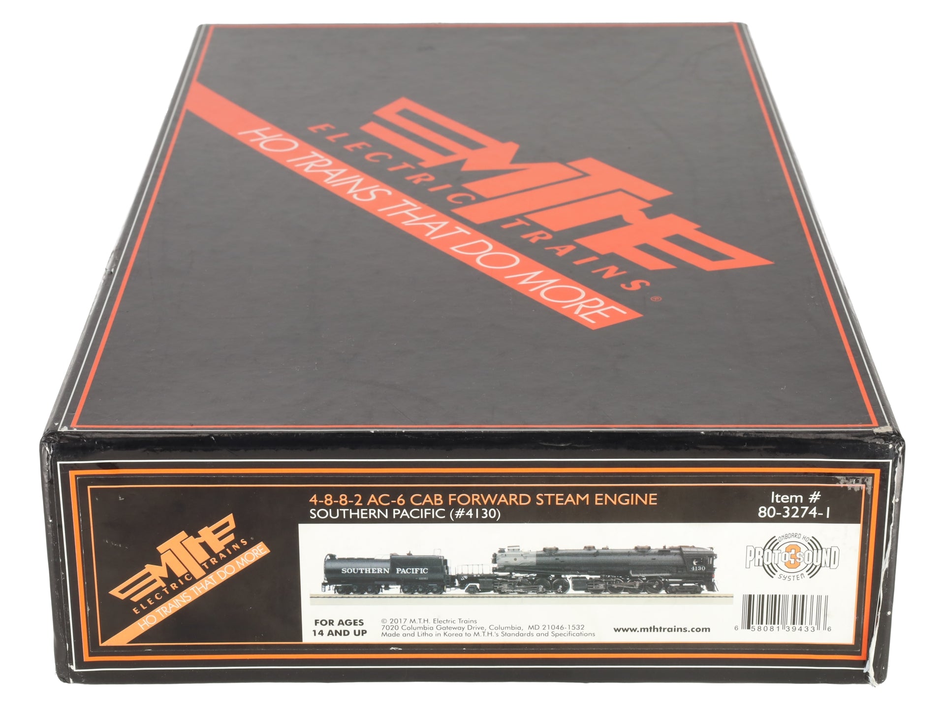 MTH 80-3274-1 HO Southern Pacific 4-8-8-2 AC-6 Cab Forward Steam Engine #4130 VG/Box