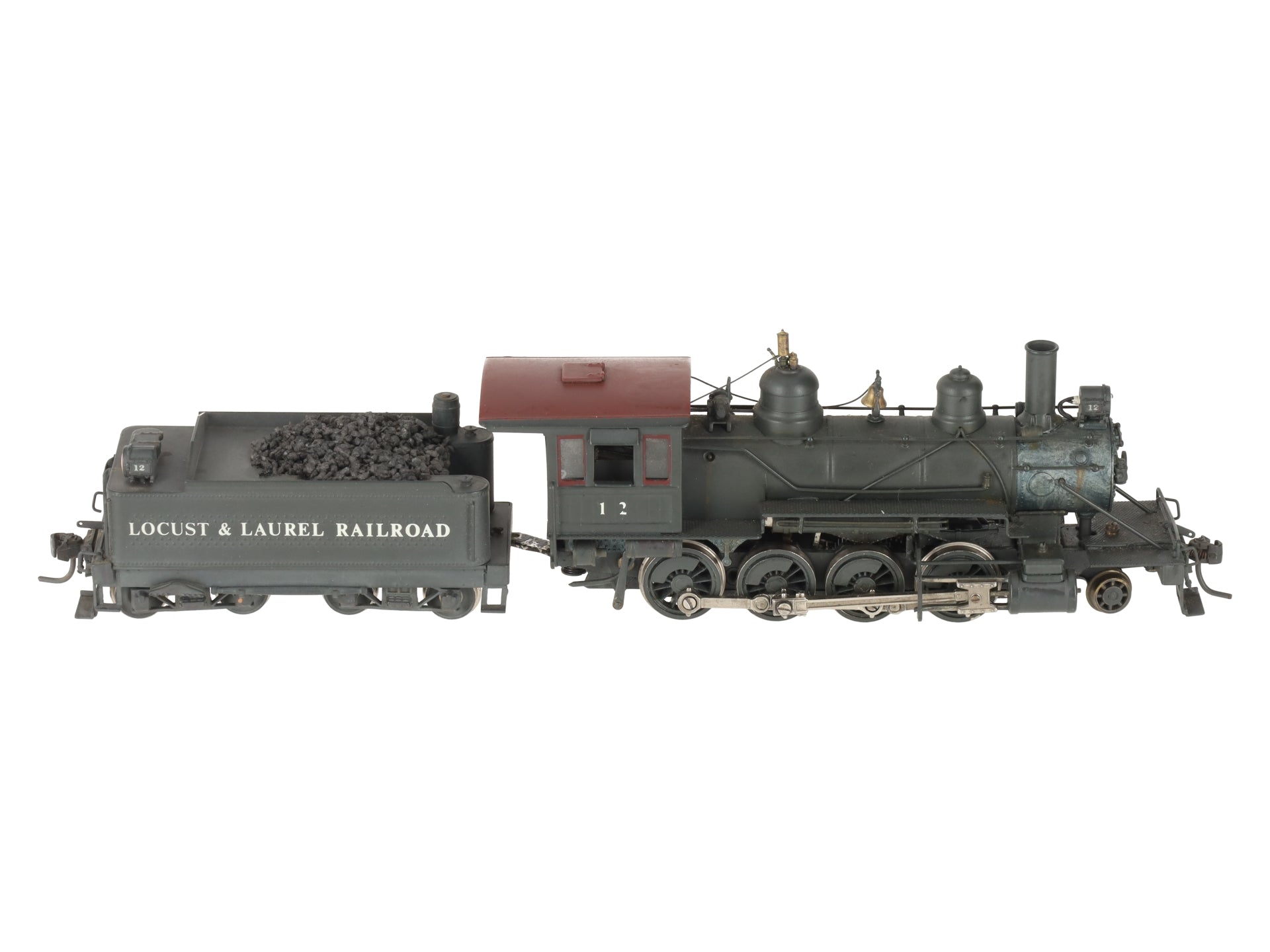 Pacific Fast Mail HO Brass 2-8-0 Steam Locomotive & Tender - Custom Painted/Box