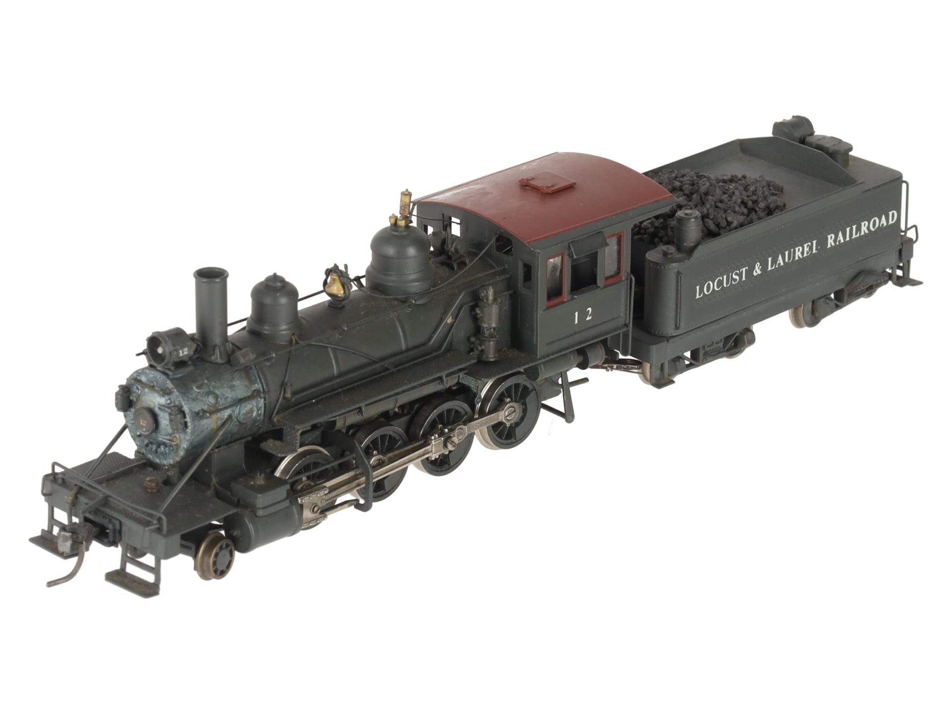 Pacific Fast Mail HO Brass 2-8-0 Steam Locomotive & Tender - Custom Painted/Box