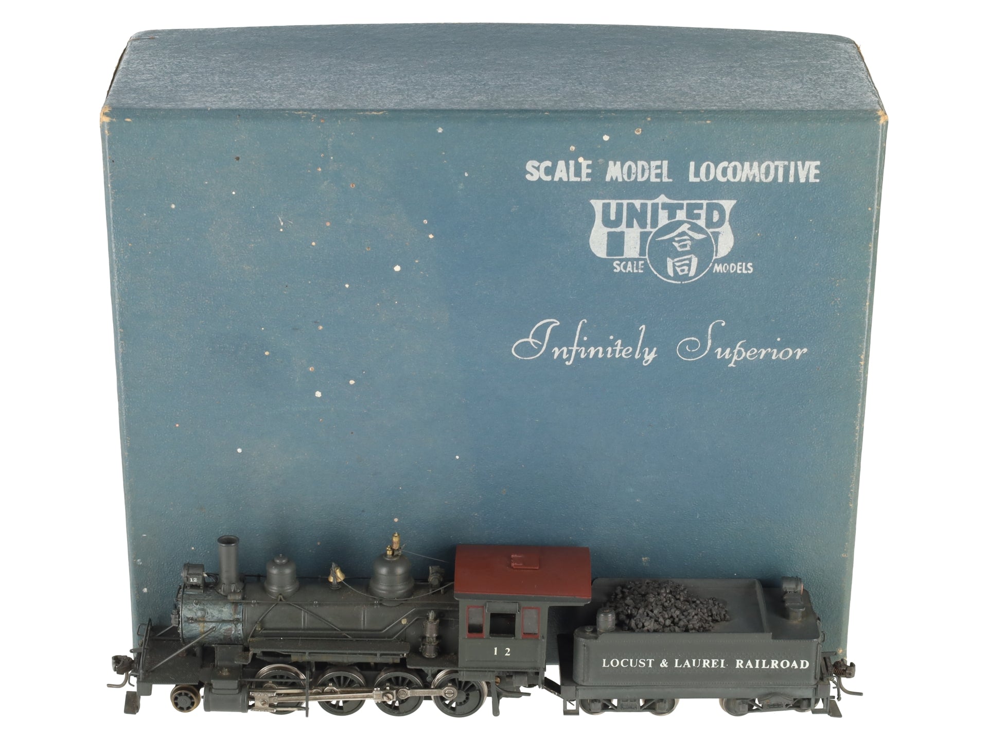 Pacific Fast Mail HO Brass 2-8-0 Steam Locomotive & Tender - Custom Painted/Box