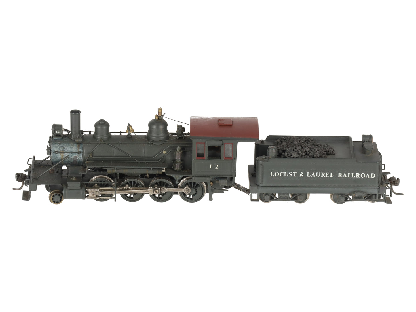 Pacific Fast Mail HO Brass 2-8-0 Steam Locomotive & Tender - Custom Painted/Box