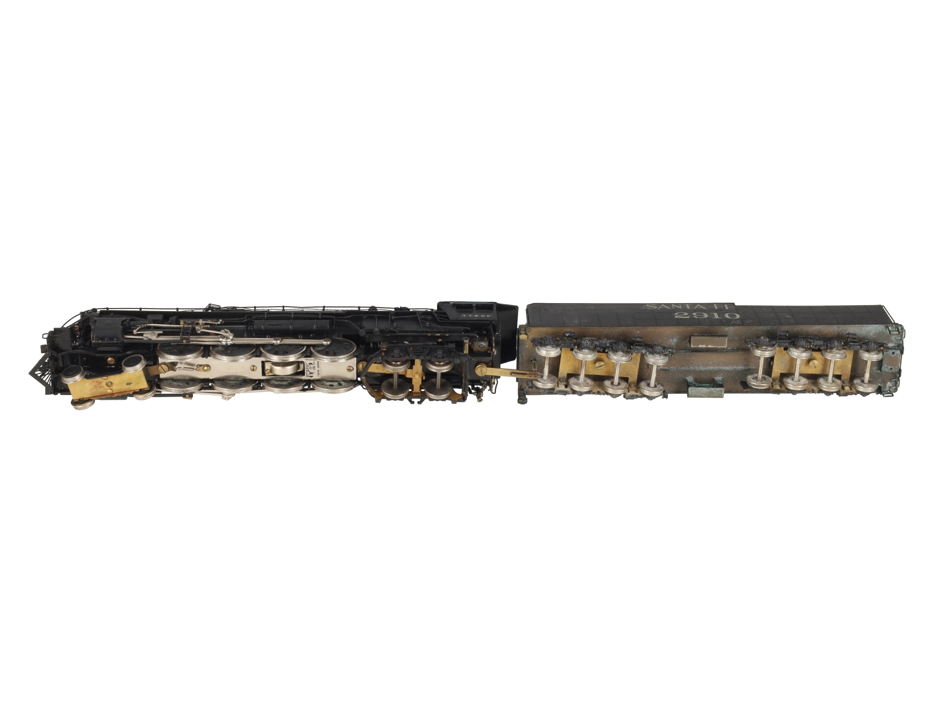 United Scale Models HO Brass AT&SF Santa Fe 4-8-4  & 16 Wheel Tender-Custom VG/Box