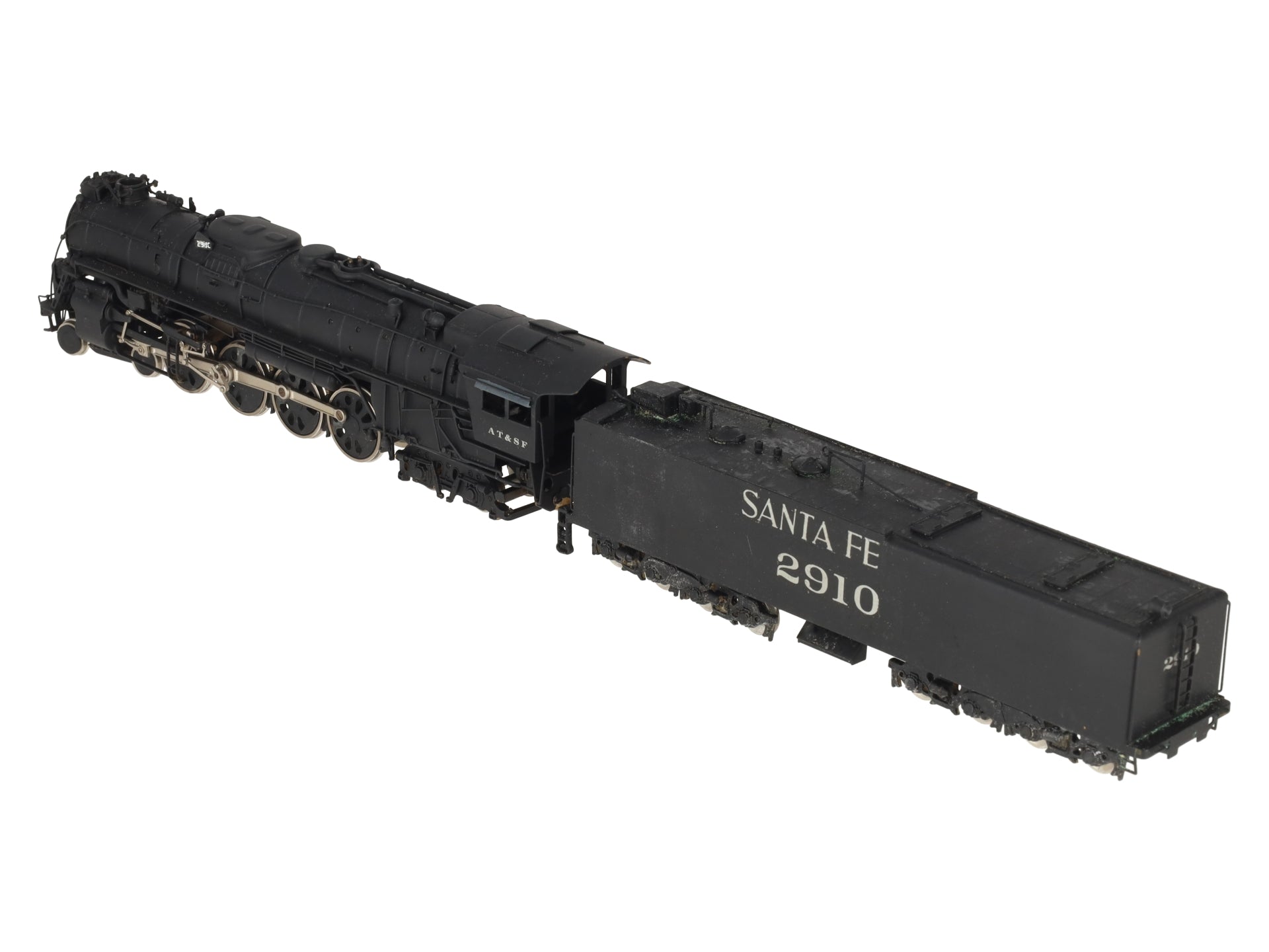 United Scale Models HO Brass AT&SF Santa Fe 4-8-4  & 16 Wheel Tender-Custom VG/Box