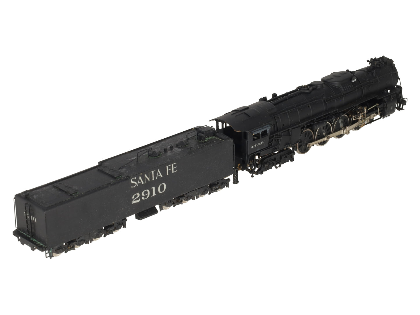 United Scale Models HO Brass AT&SF Santa Fe 4-8-4  & 16 Wheel Tender-Custom VG/Box