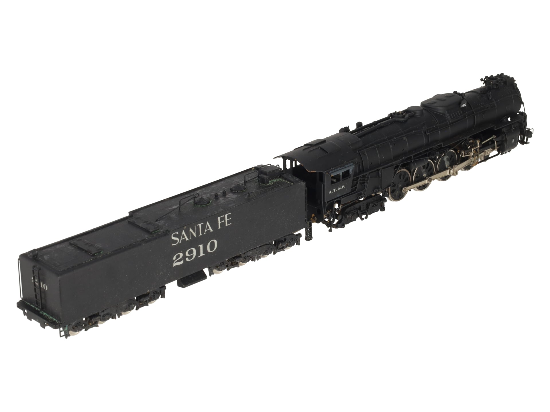 United Scale Models HO Brass AT&SF Santa Fe 4-8-4  & 16 Wheel Tender-Custom VG/Box