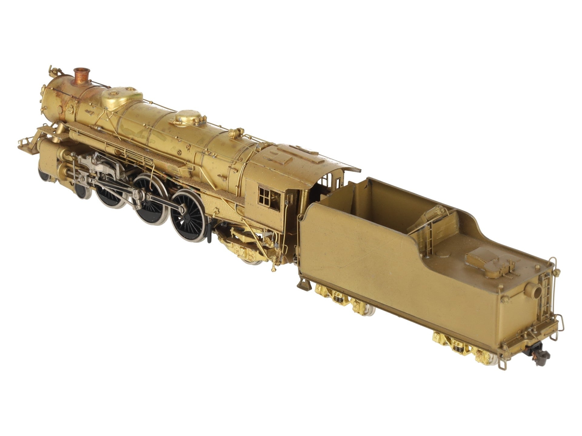 Pacific Fast Mail HO Brass 4-6-2 Steam Locomotive & Tender VG/Box