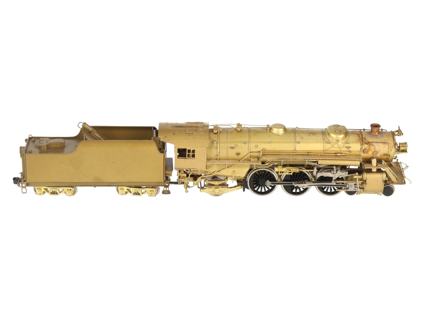 Pacific Fast Mail HO Brass 4-6-2 Steam Locomotive & Tender VG/Box