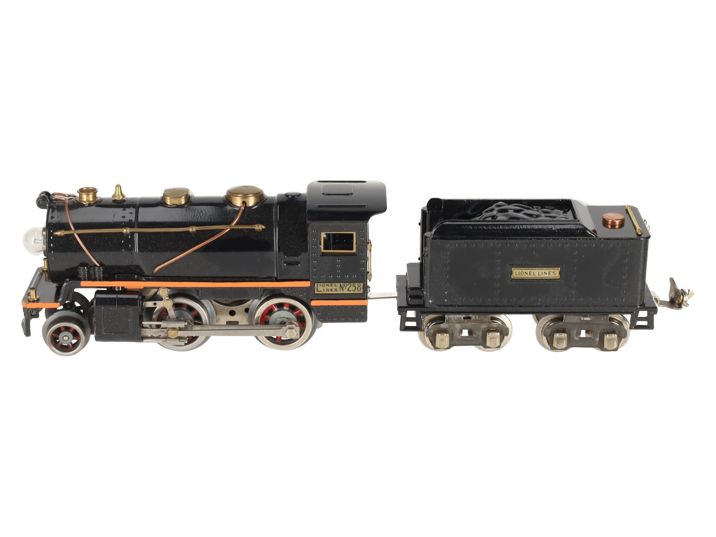 Lionel 258 Vintage O Prewar Tinplate 2-4-0 Steam Locomotive and Tender EX