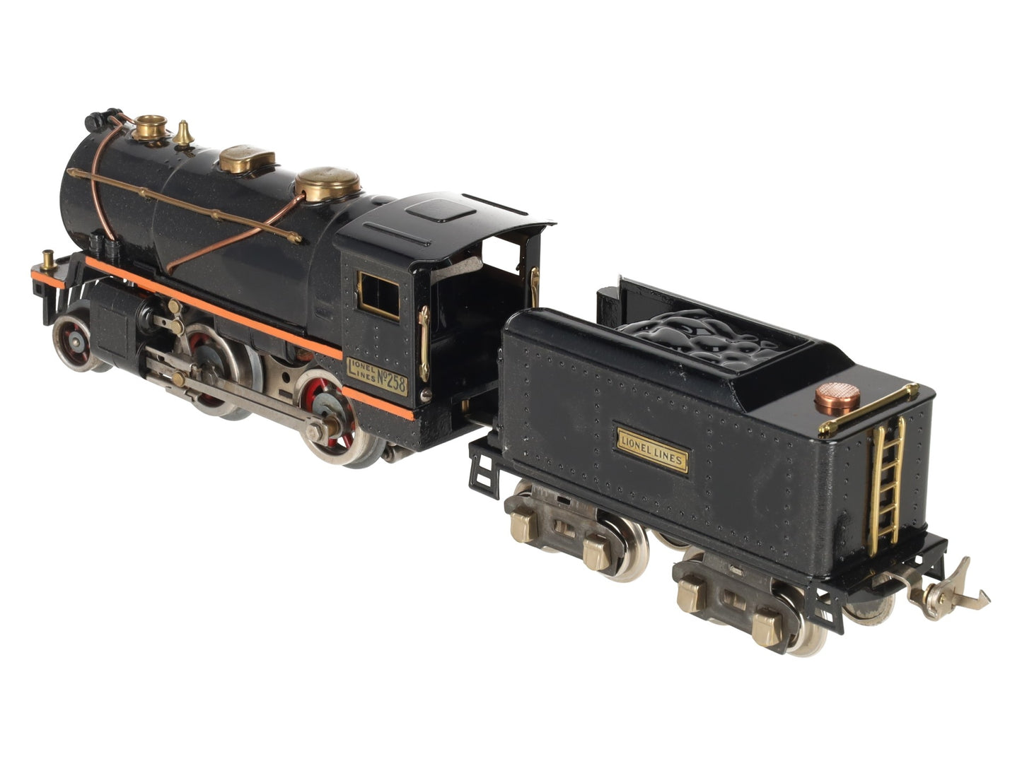 Lionel 258 Vintage O Prewar Tinplate 2-4-0 Steam Locomotive and Tender EX