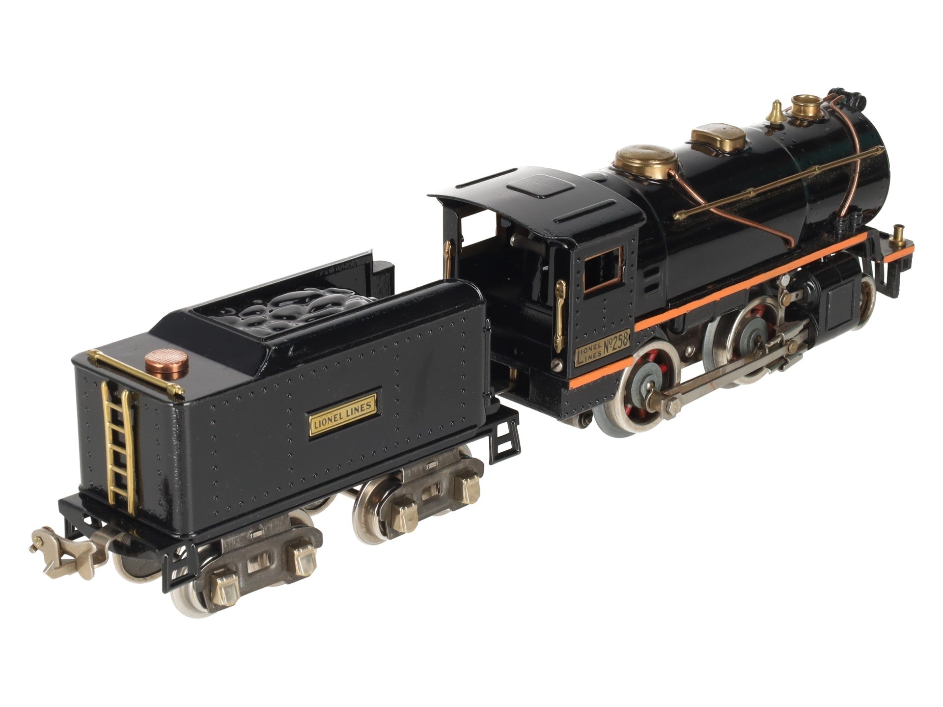 Lionel 258 Vintage O Prewar Tinplate 2-4-0 Steam Locomotive and Tender EX