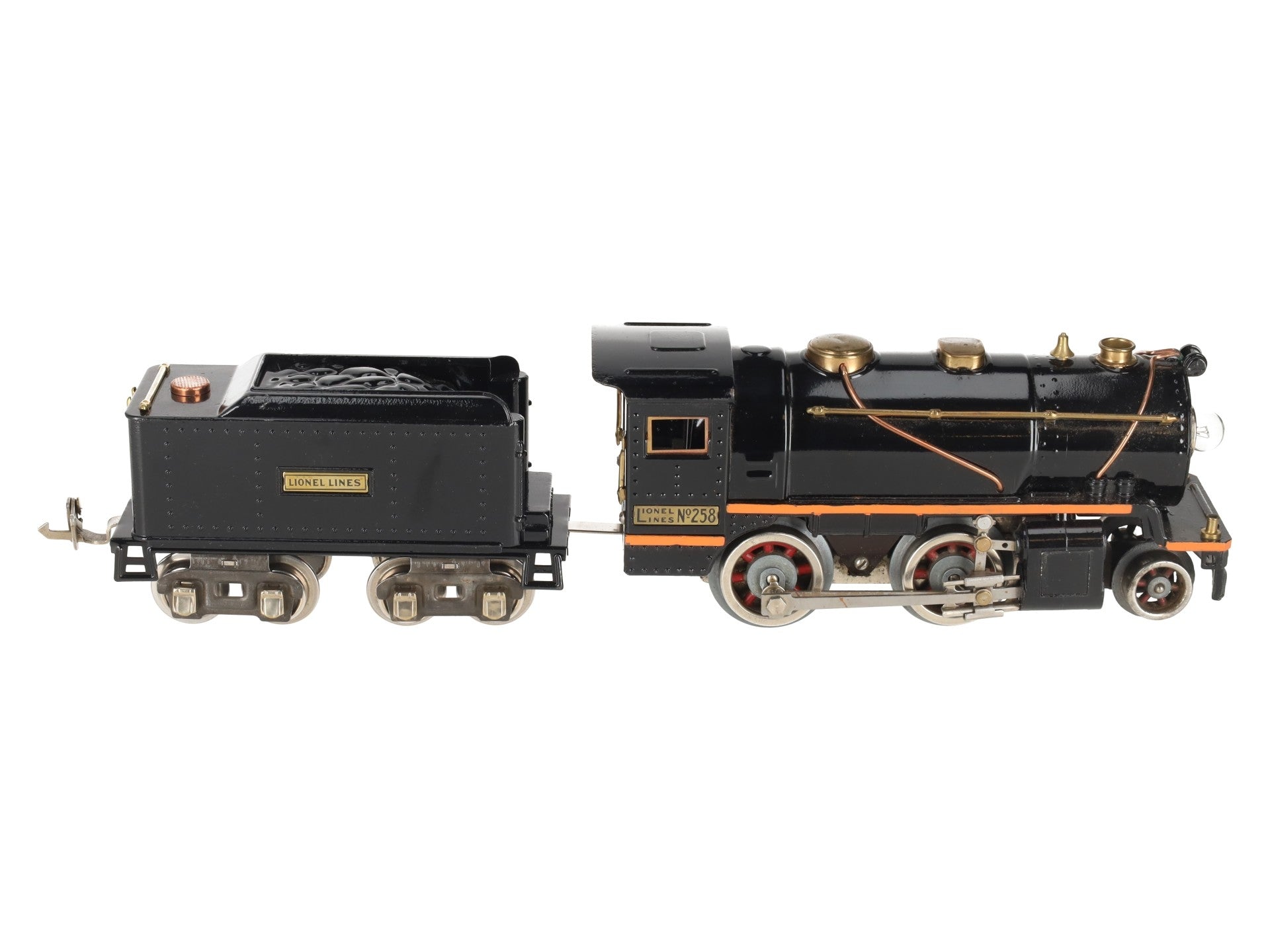 Lionel 258 Vintage O Prewar Tinplate 2-4-0 Steam Locomotive and Tender EX