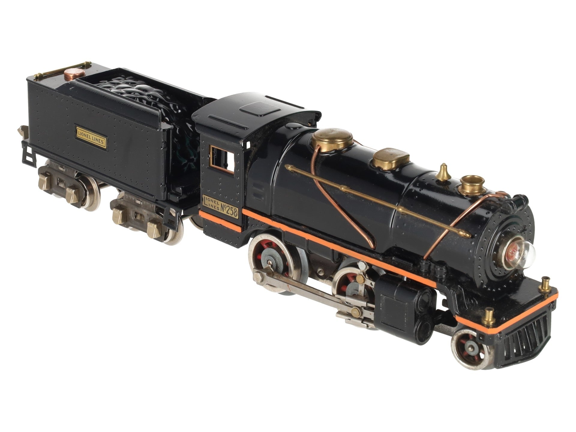 Lionel 258 Vintage O Prewar Tinplate 2-4-0 Steam Locomotive and Tender EX