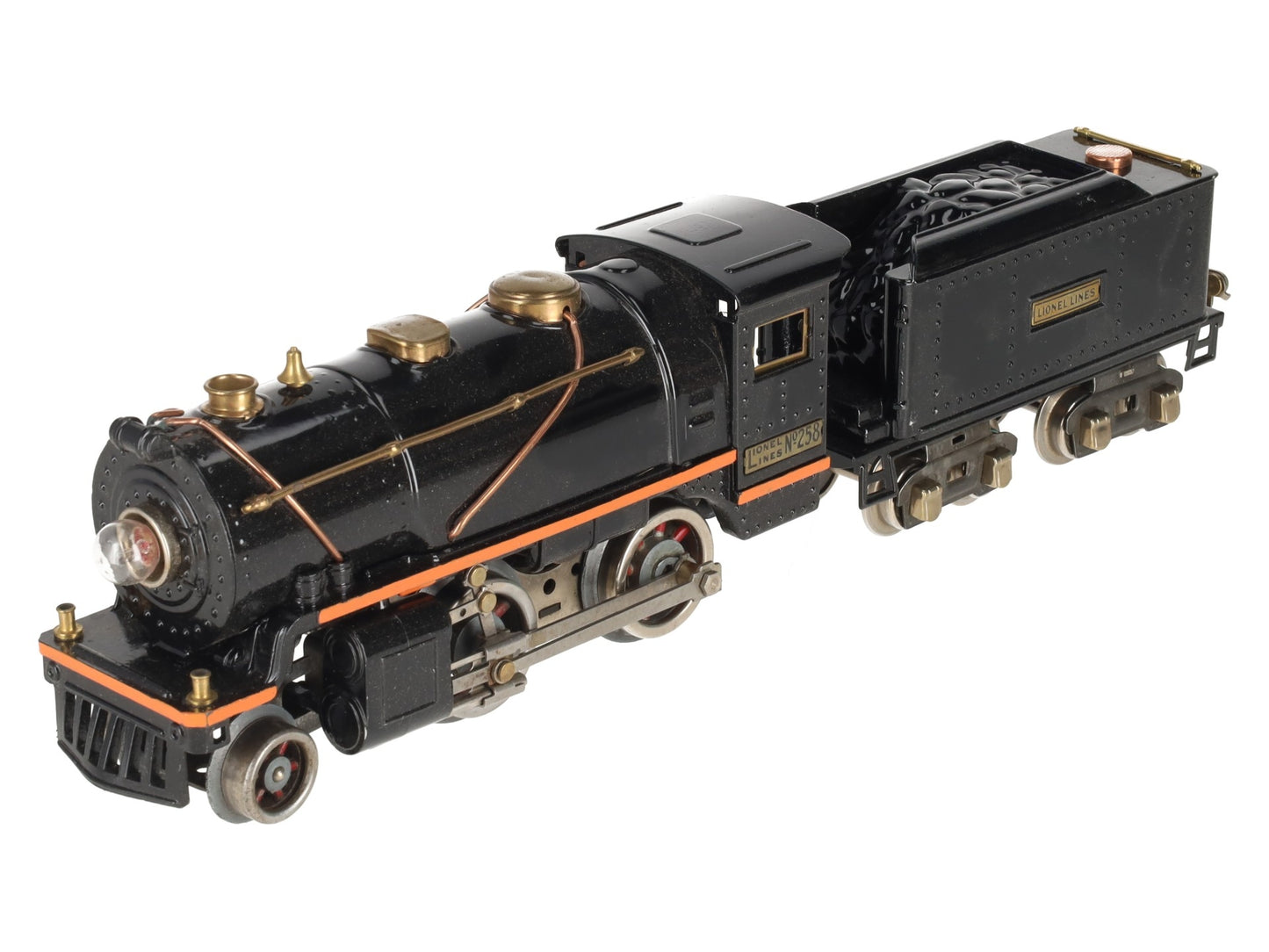 Lionel 258 Vintage O Prewar Tinplate 2-4-0 Steam Locomotive and Tender EX