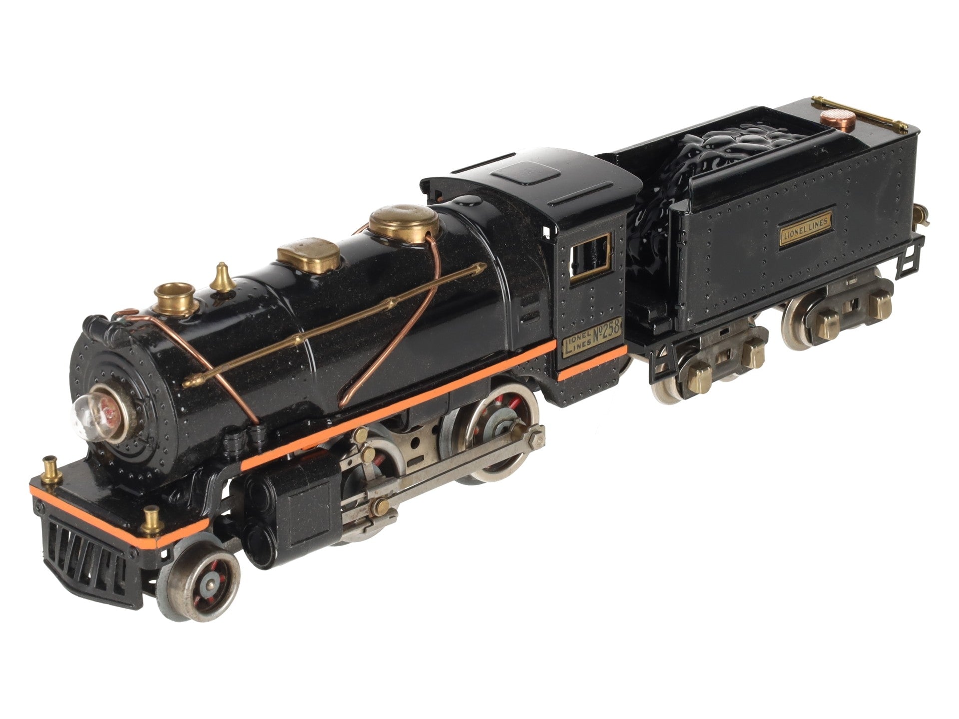 Lionel 258 Vintage O Prewar Tinplate 2-4-0 Steam Locomotive and Tender EX