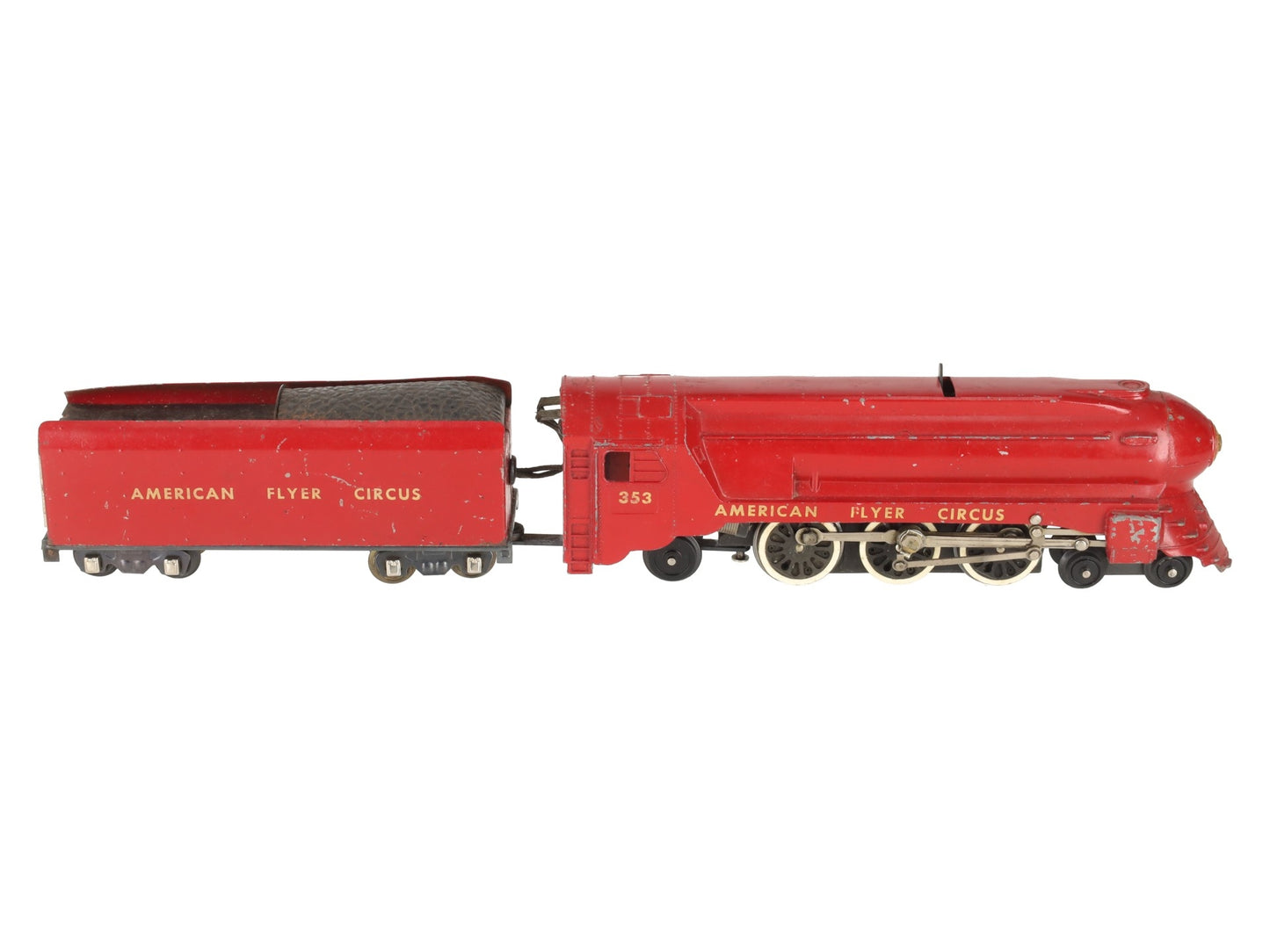 American Flyer 353 Vintage S Circus 4-6-2 Steam Locomotive w/Tender VG