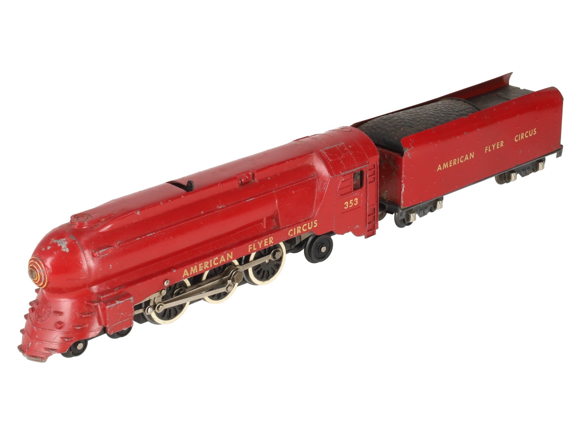 American Flyer 353 Vintage S Circus 4-6-2 Steam Locomotive w/Tender VG