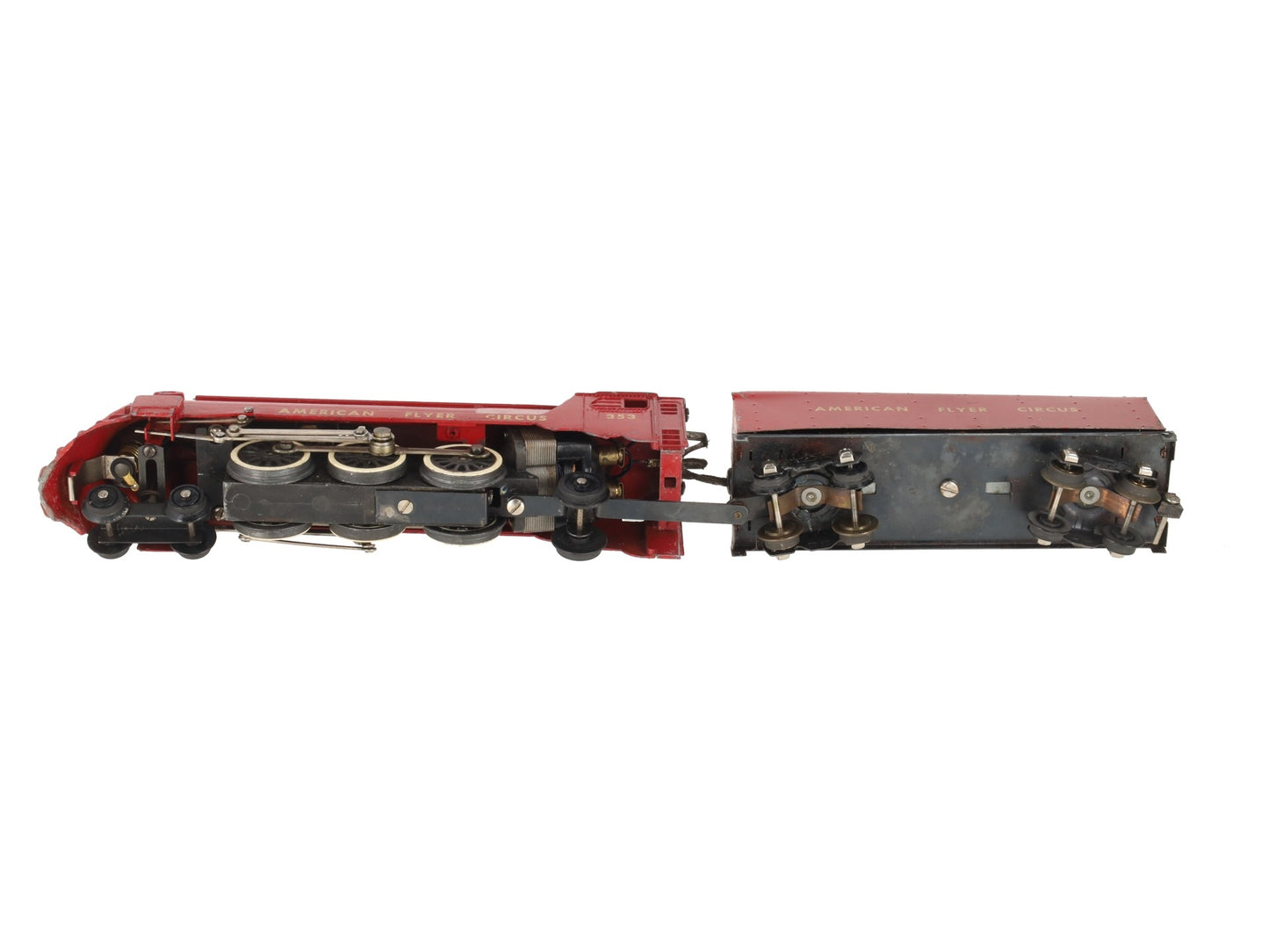 American Flyer 353 Vintage S Circus 4-6-2 Steam Locomotive w/Tender VG