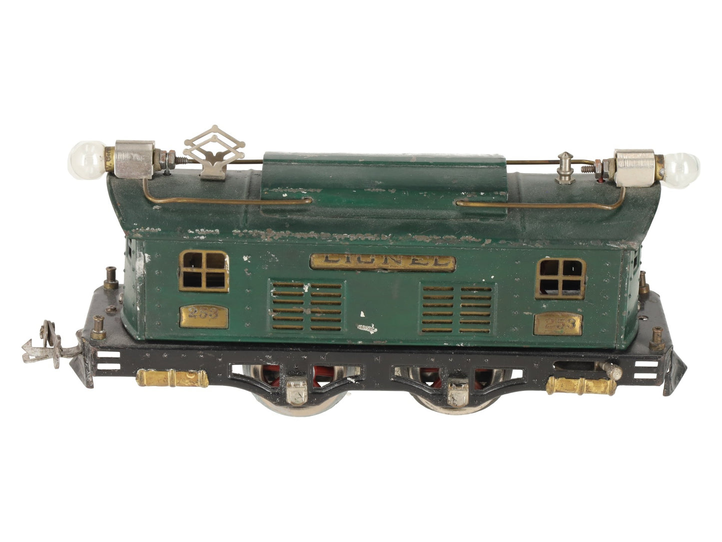 Lionel 253 Vintage O Prewar Green Tinplate Electric Locomotive VG