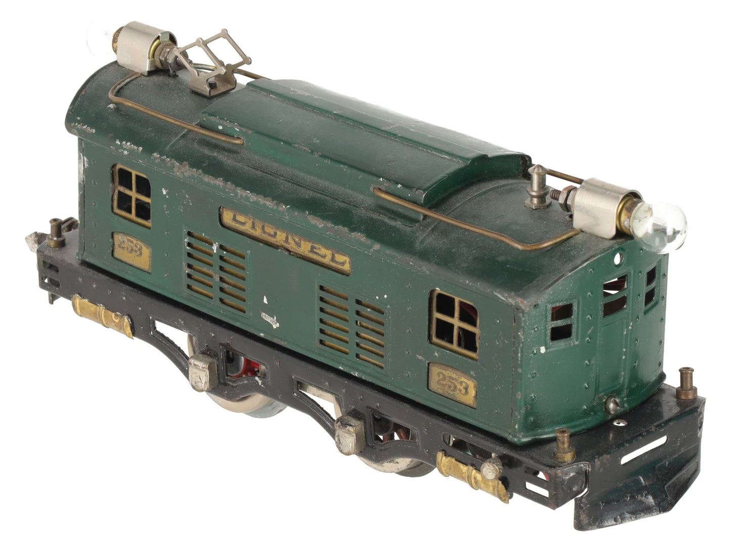 Lionel 253 Vintage O Prewar Green Tinplate Electric Locomotive VG