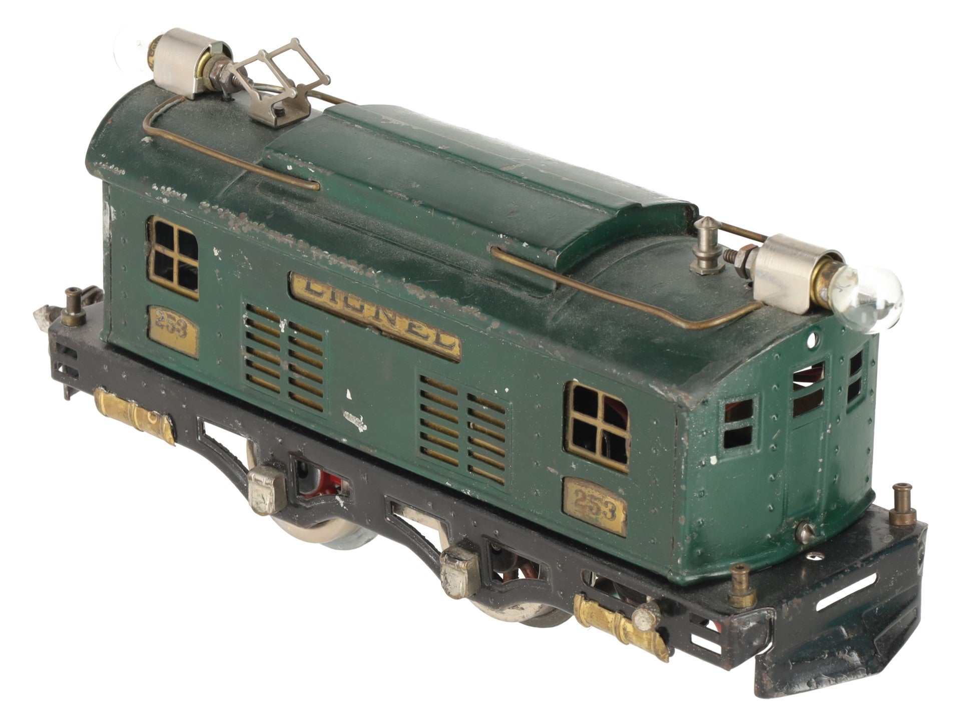 Lionel 253 Vintage O Prewar Green Tinplate Electric Locomotive VG