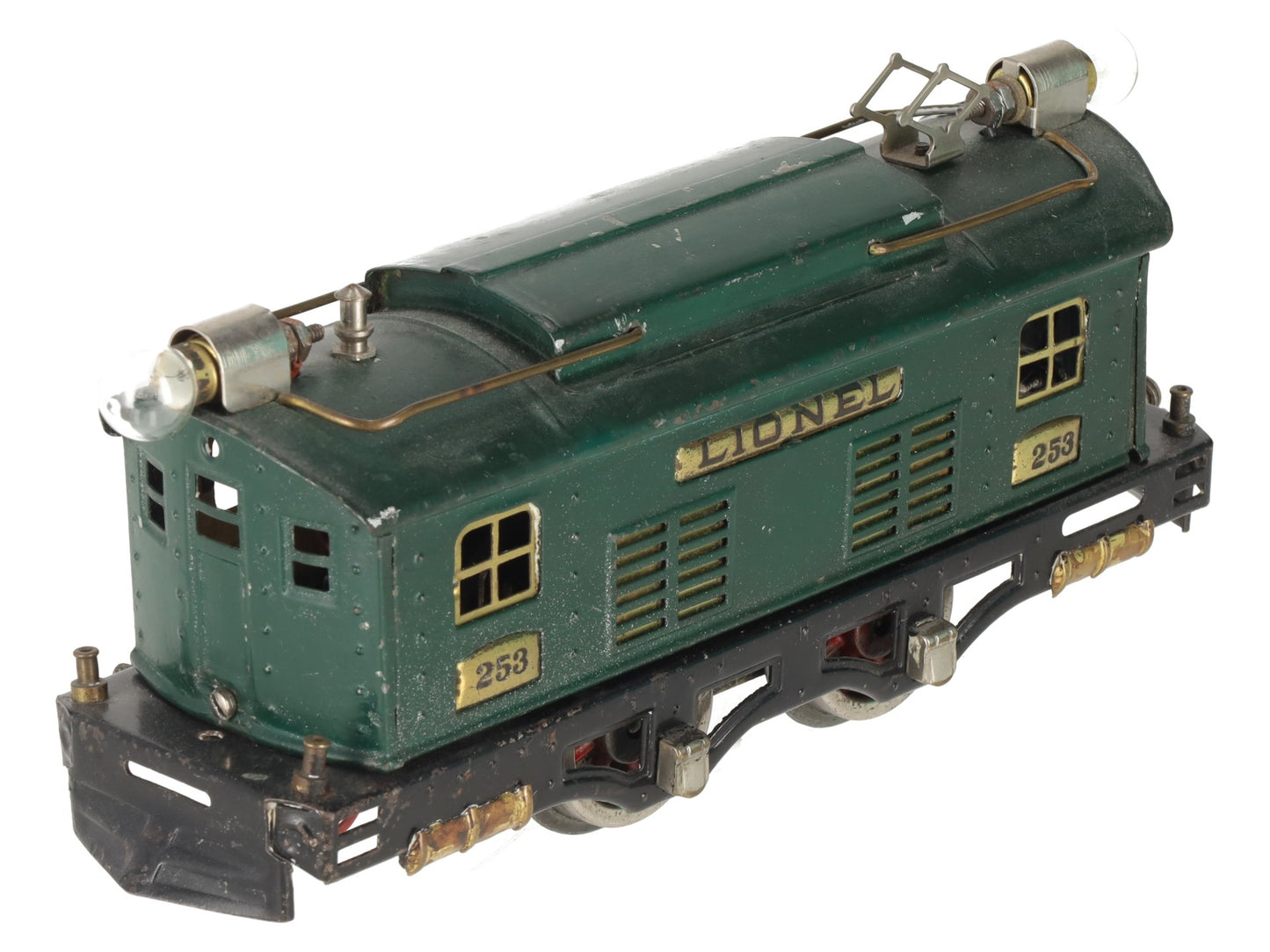 Lionel 253 Vintage O Prewar Green Tinplate Electric Locomotive VG