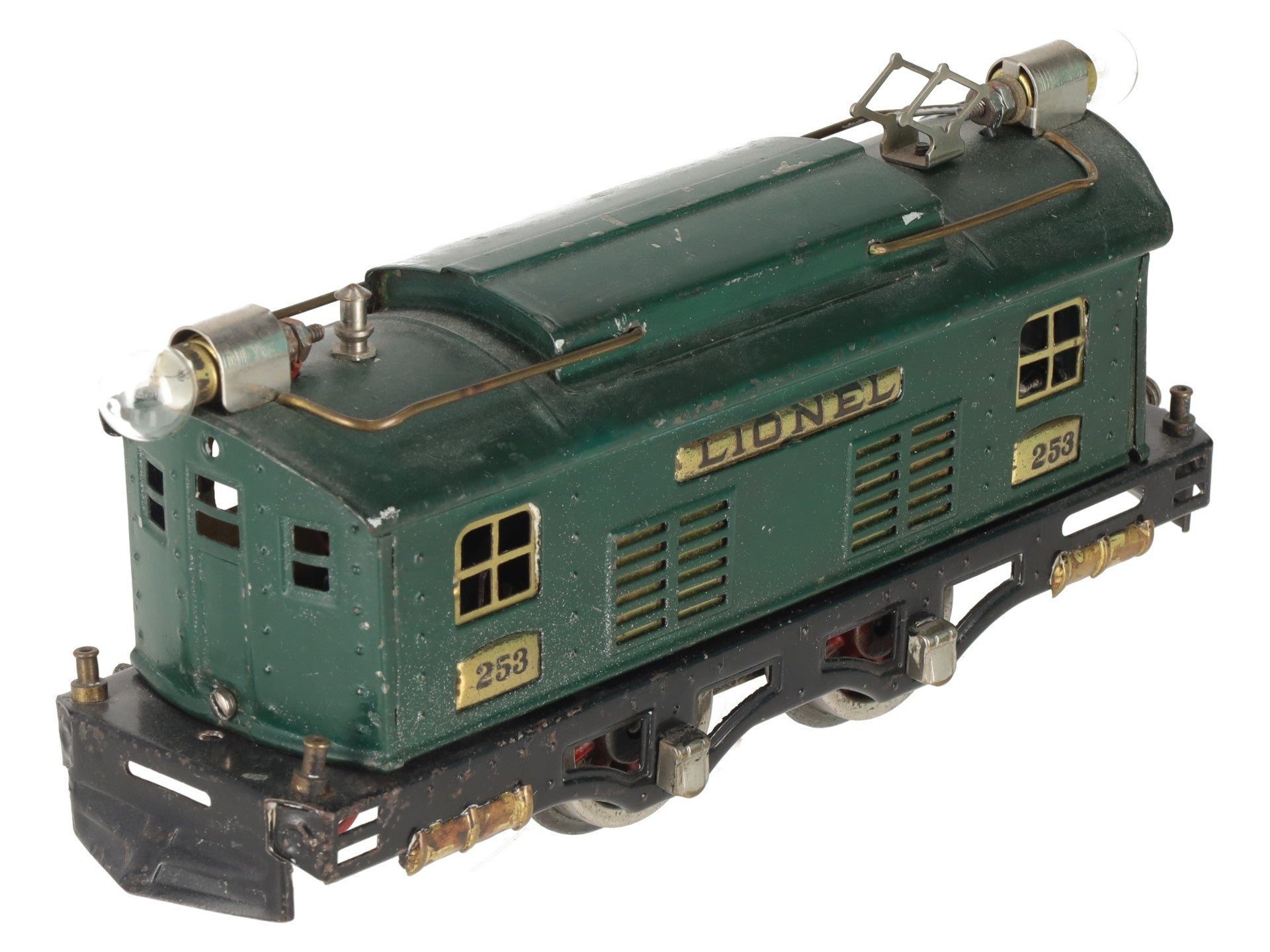 Lionel 253 Vintage O Prewar Green Tinplate Electric Locomotive VG