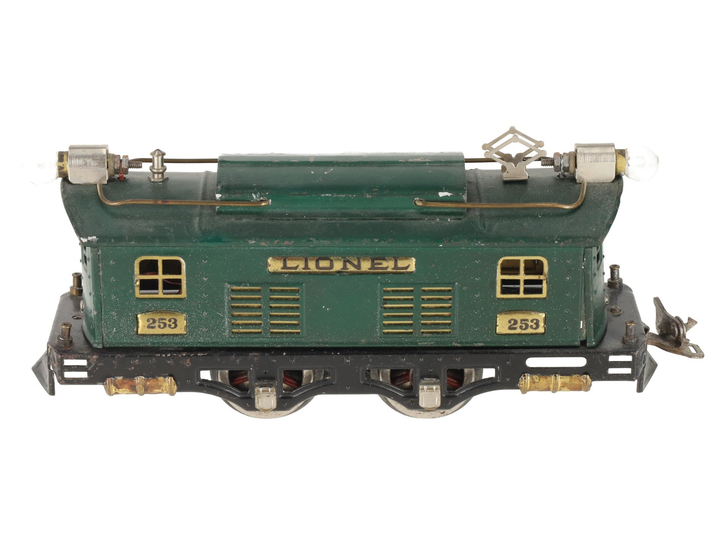 Lionel 253 Vintage O Prewar Green Tinplate Electric Locomotive VG