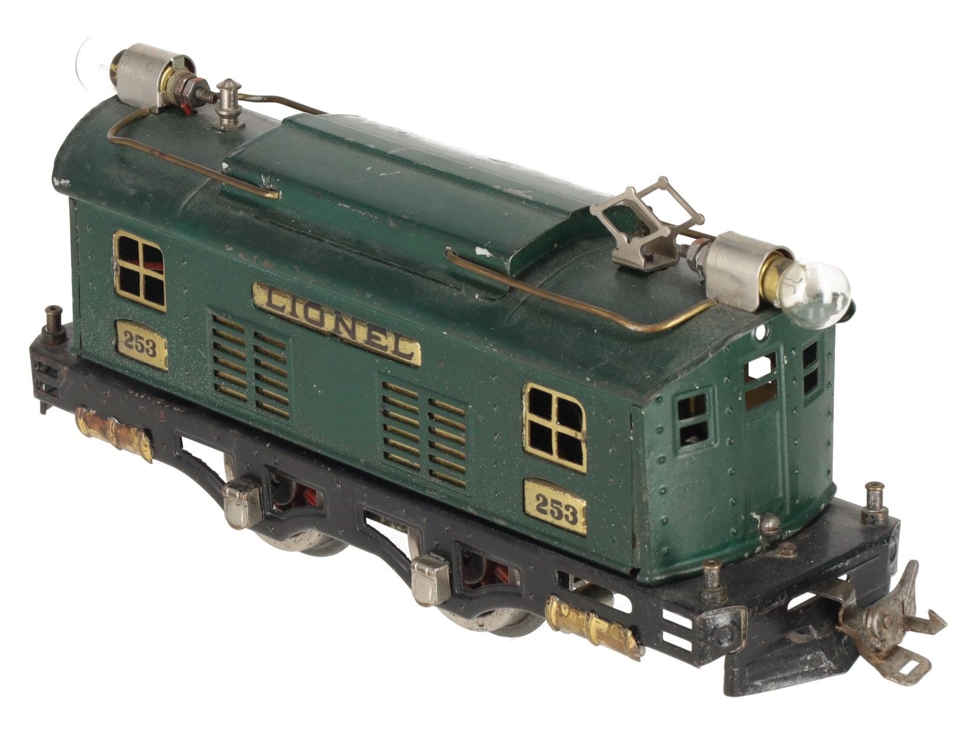 Lionel 253 Vintage O Prewar Green Tinplate Electric Locomotive VG