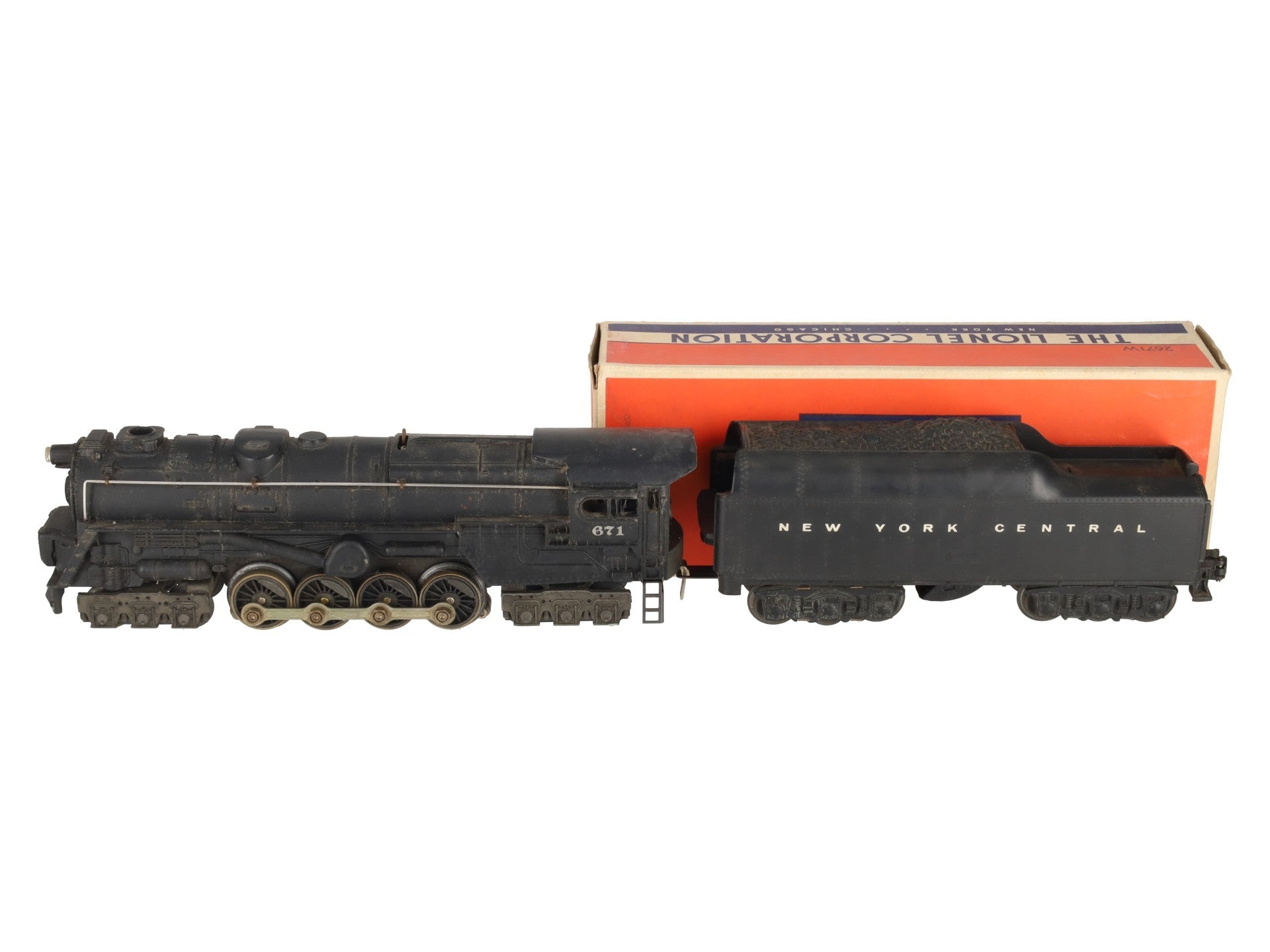 Lionel 671 Vintage O 6-8-6 Die-Cast Steam Turbine Locomotive with 2671W Tender EX/Box