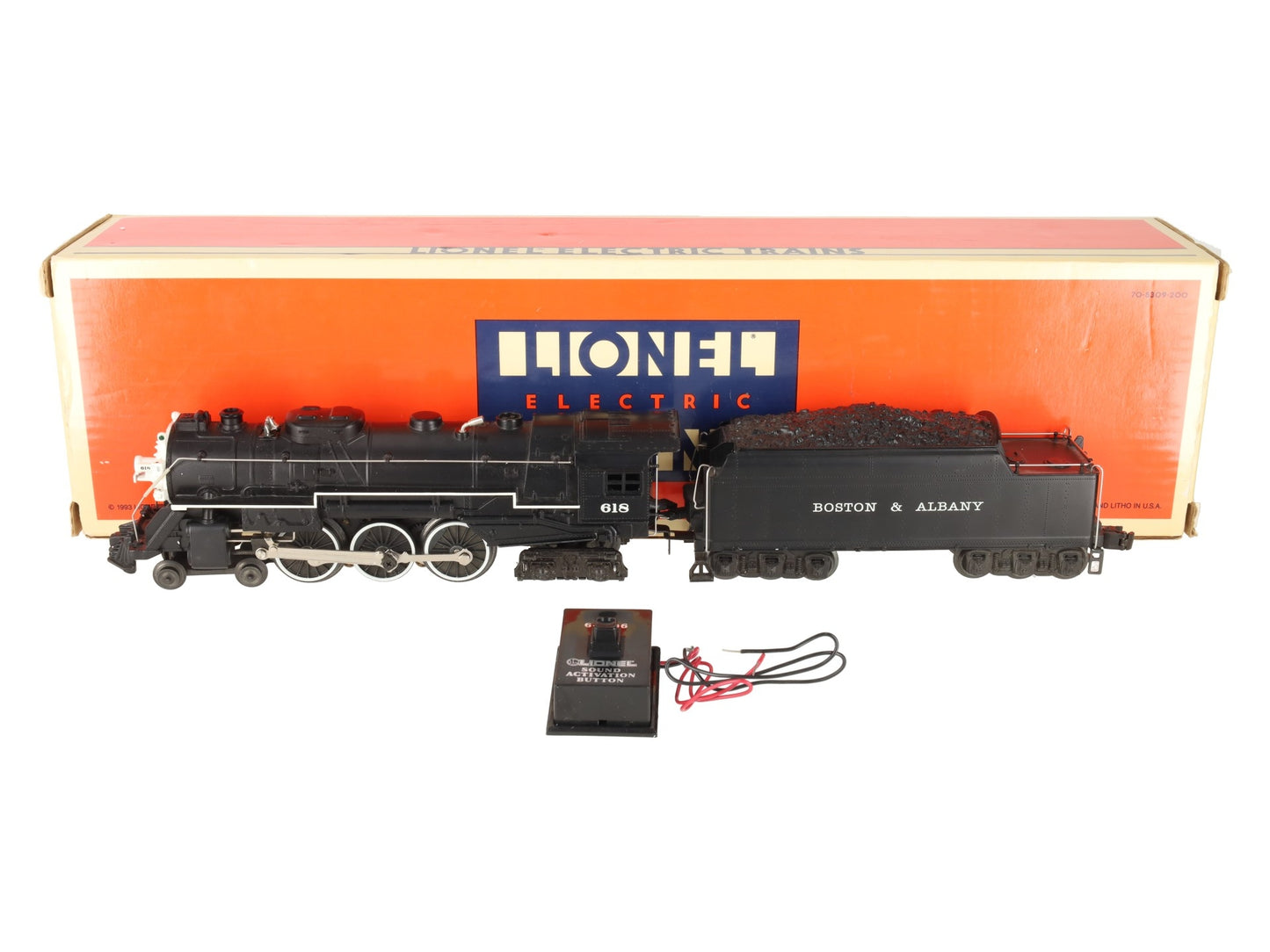 Lionel 6-18042 O Gauge B&A Hudson 4-6-4 Steam Locomotive & Tender #618 w/RS II EX/Box