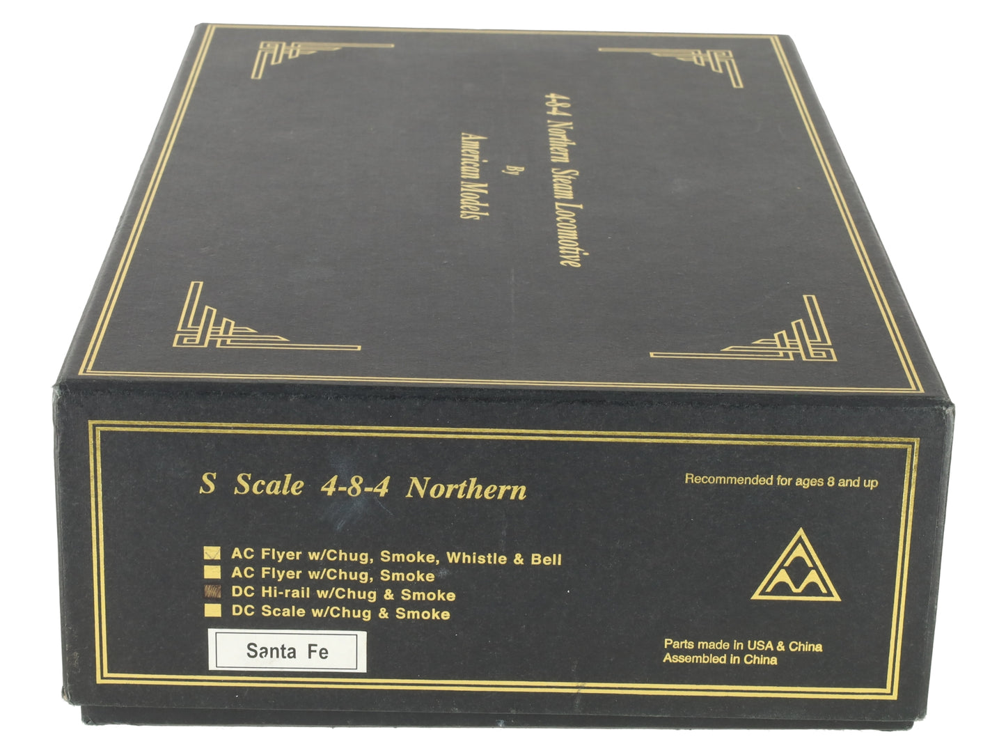 American Models S Scale Santa Fe 4-8-4 Northern Steam Locomotive & Tender #2926/Box
