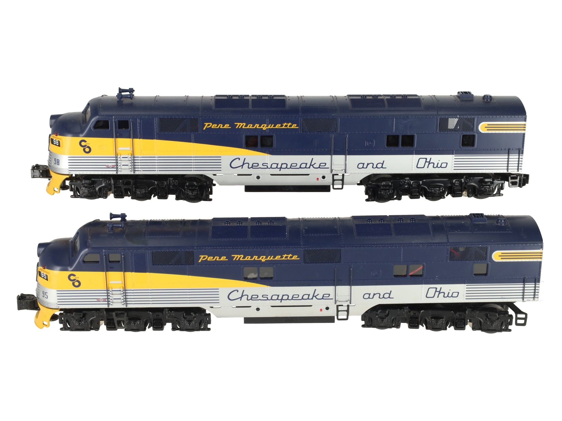 Williams E7-204 O C&O E7 AA Powered & Non-Powered Diesel Locomotive Set #95/98 VG