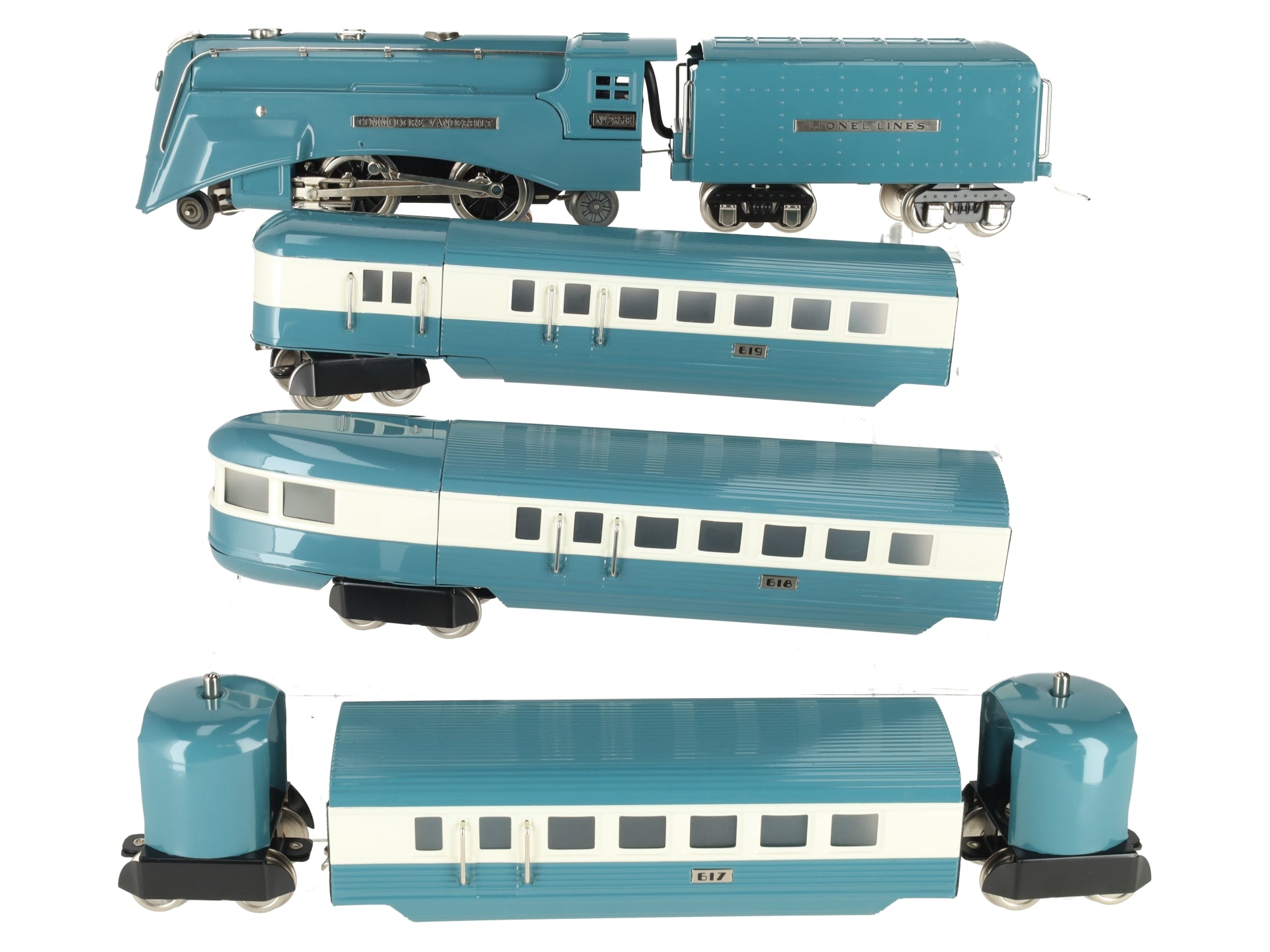 MTH 11-6016-1  O Gauge Blue Streak 265E Steam Passenger Train Set with PS 2.0 LN/Box