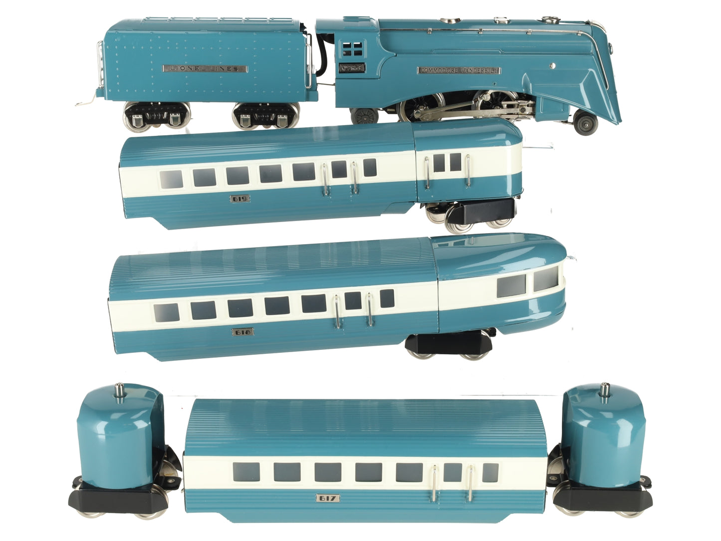 MTH 11-6016-1  O Gauge Blue Streak 265E Steam Passenger Train Set with PS 2.0 LN/Box
