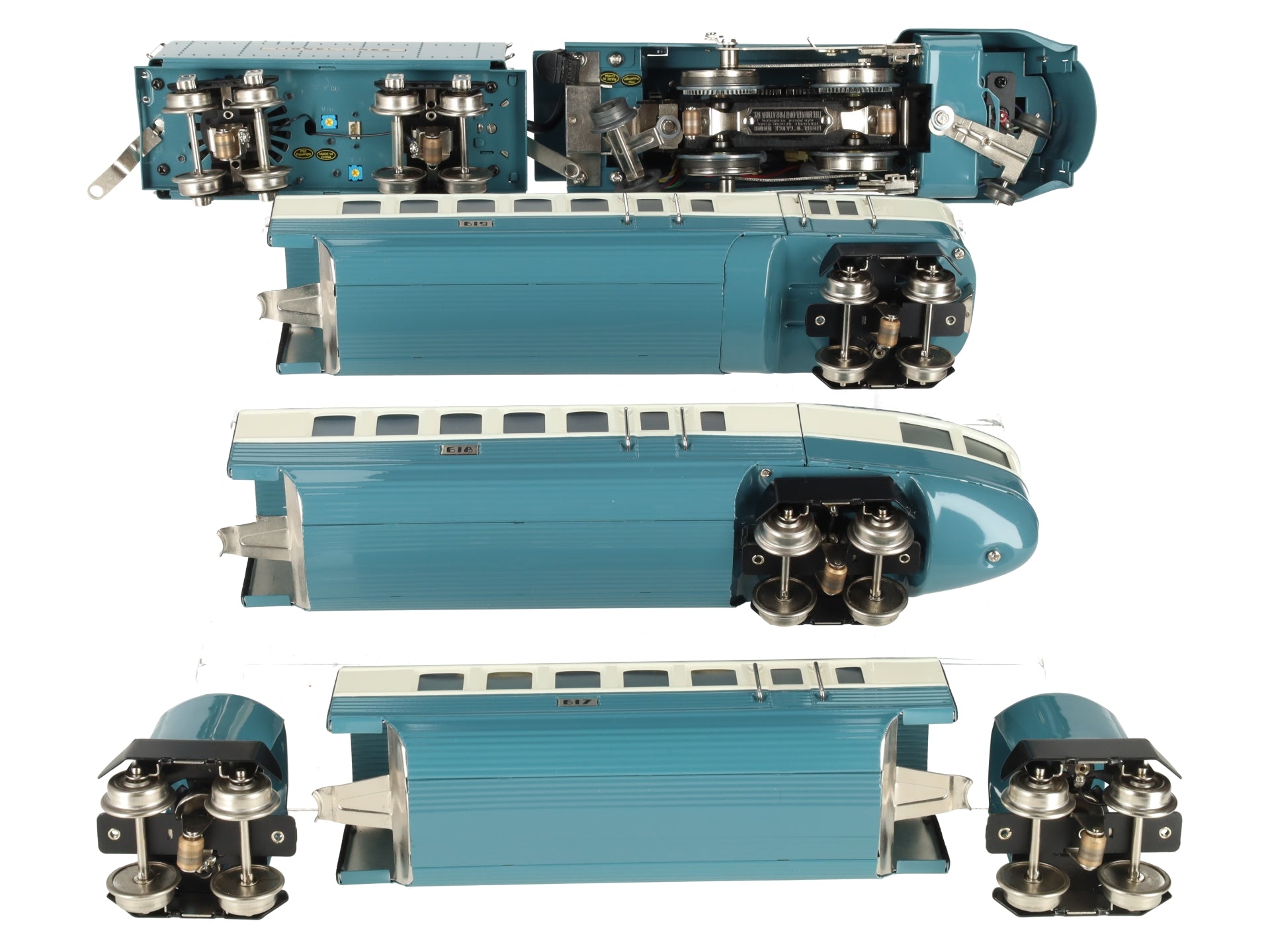 MTH 11-6016-1  O Gauge Blue Streak 265E Steam Passenger Train Set with PS 2.0 LN/Box