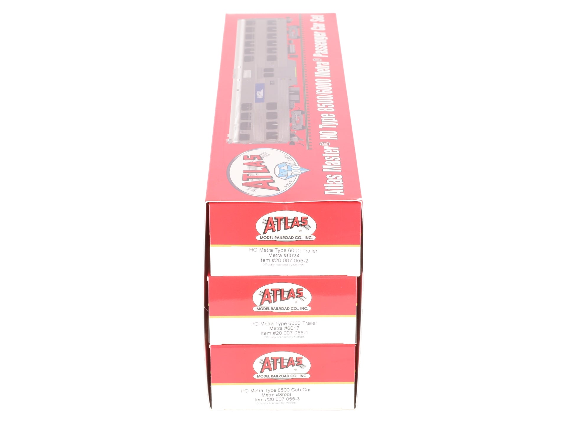 Atlas 20007055 HO Metra Bi-Level 3-Car Passenger Set #6024/#6017/#8533 EX/Box