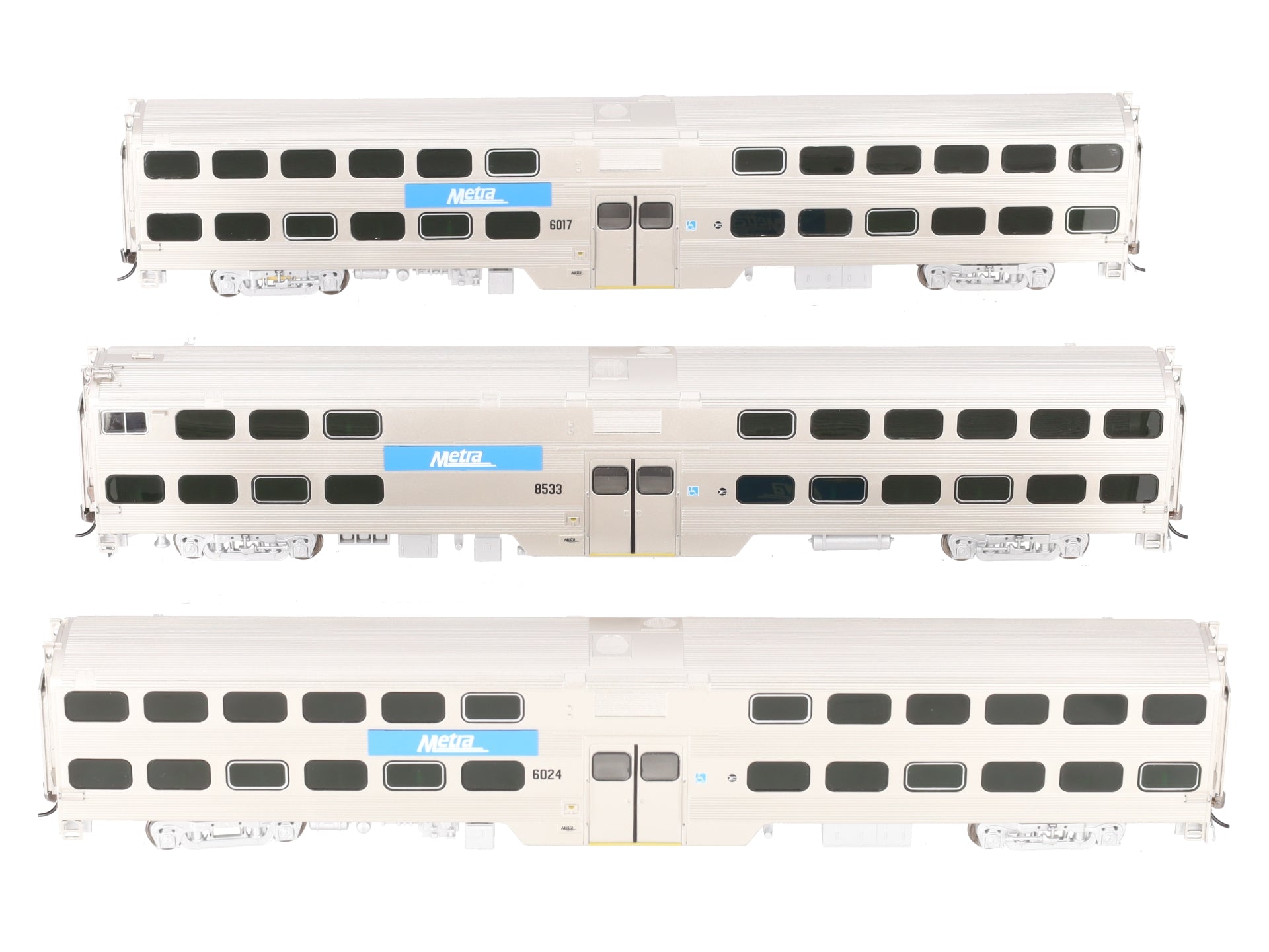 Atlas 20007055 HO Metra Bi-Level 3-Car Passenger Set #6024/#6017/#8533 EX/Box
