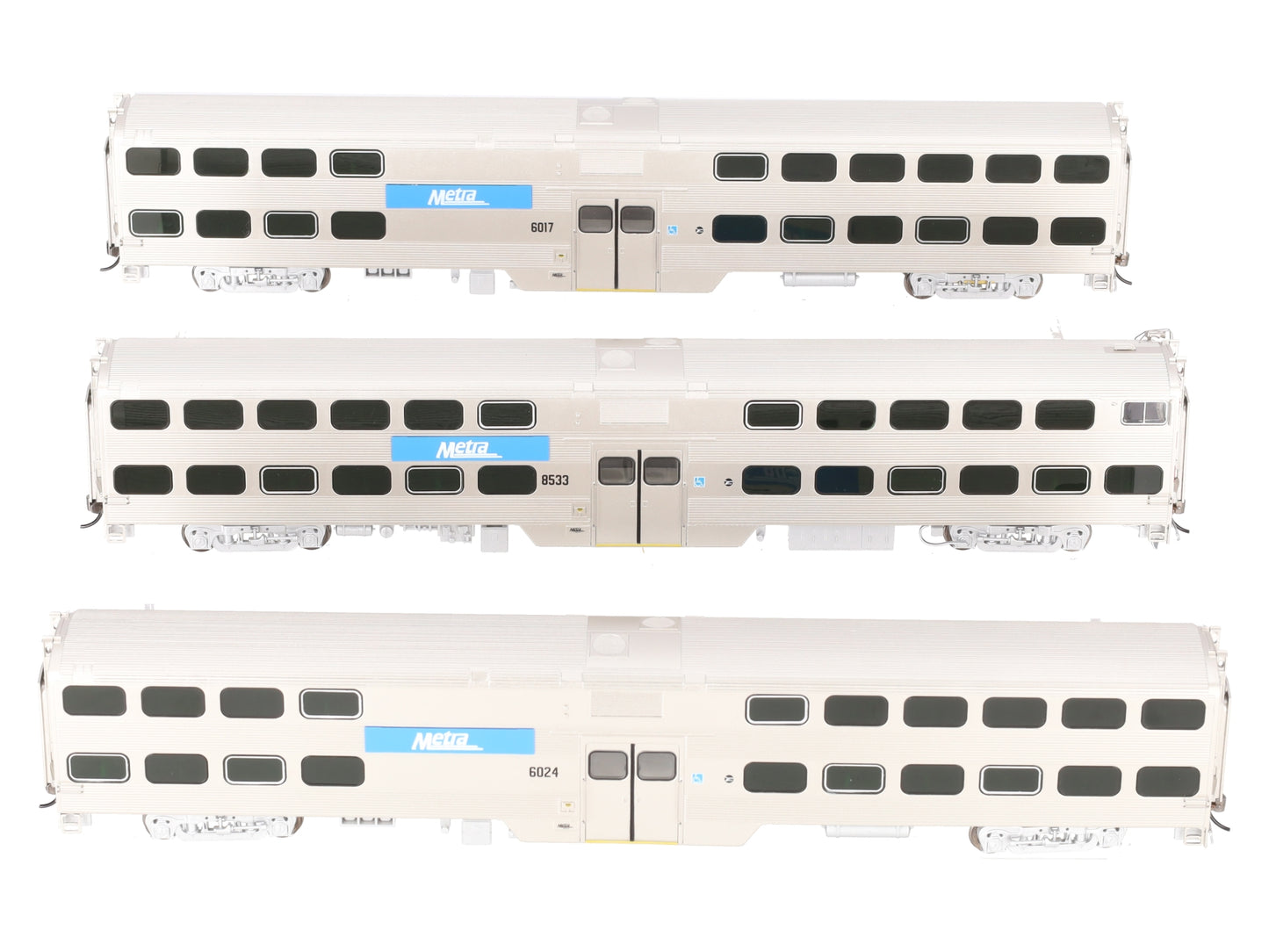 Atlas 20007055 HO Metra Bi-Level 3-Car Passenger Set #6024/#6017/#8533 EX/Box
