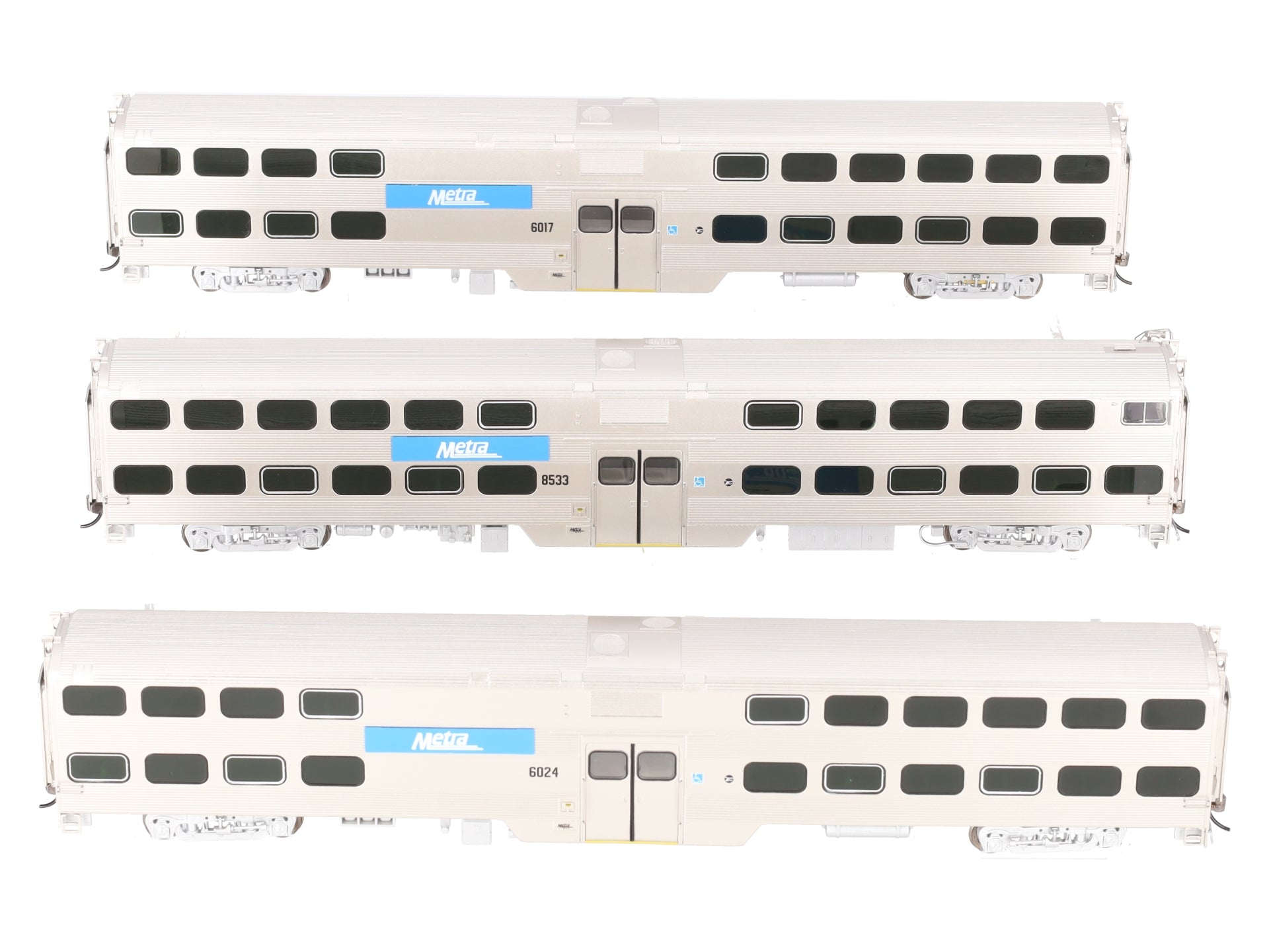 Atlas 20007055 HO Metra Bi-Level 3-Car Passenger Set #6024/#6017/#8533 EX/Box