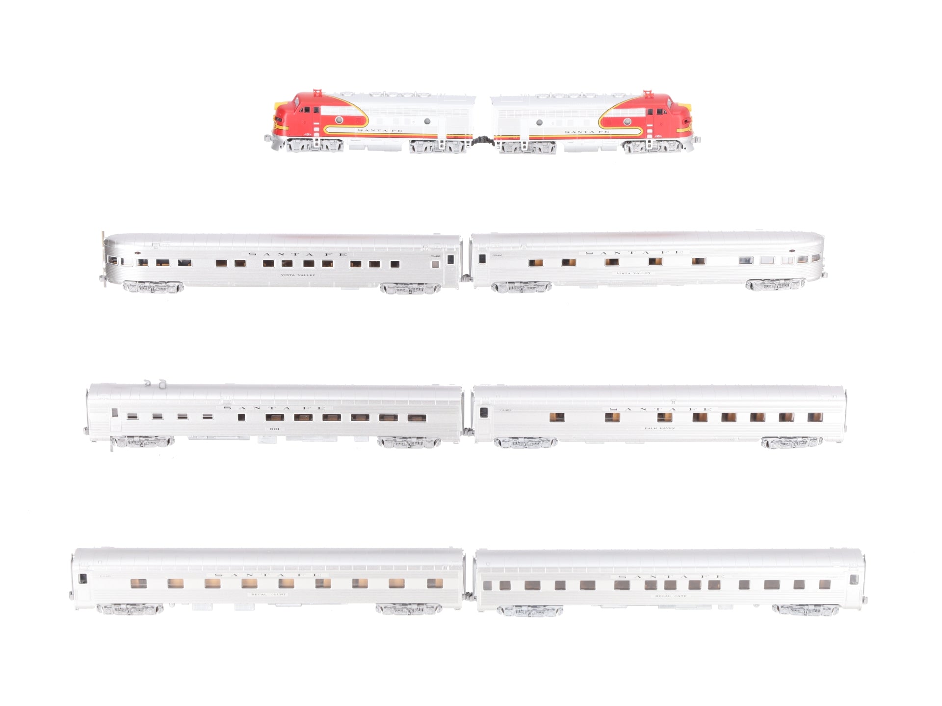 Kato N Santa Fe Super Chief AA Locomotives & Passenger Cars [8] LN