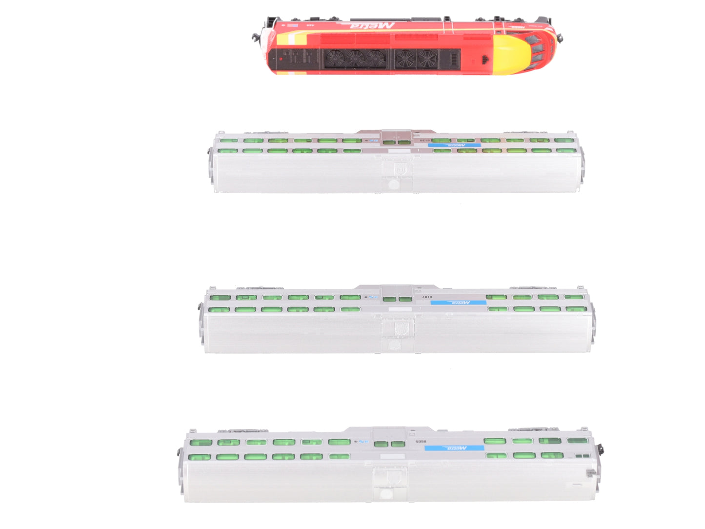 Kato 106-8701-KB2 N Rock Island Heritage Chicago Metra Bi-Level 4-Unit Set LN/Box