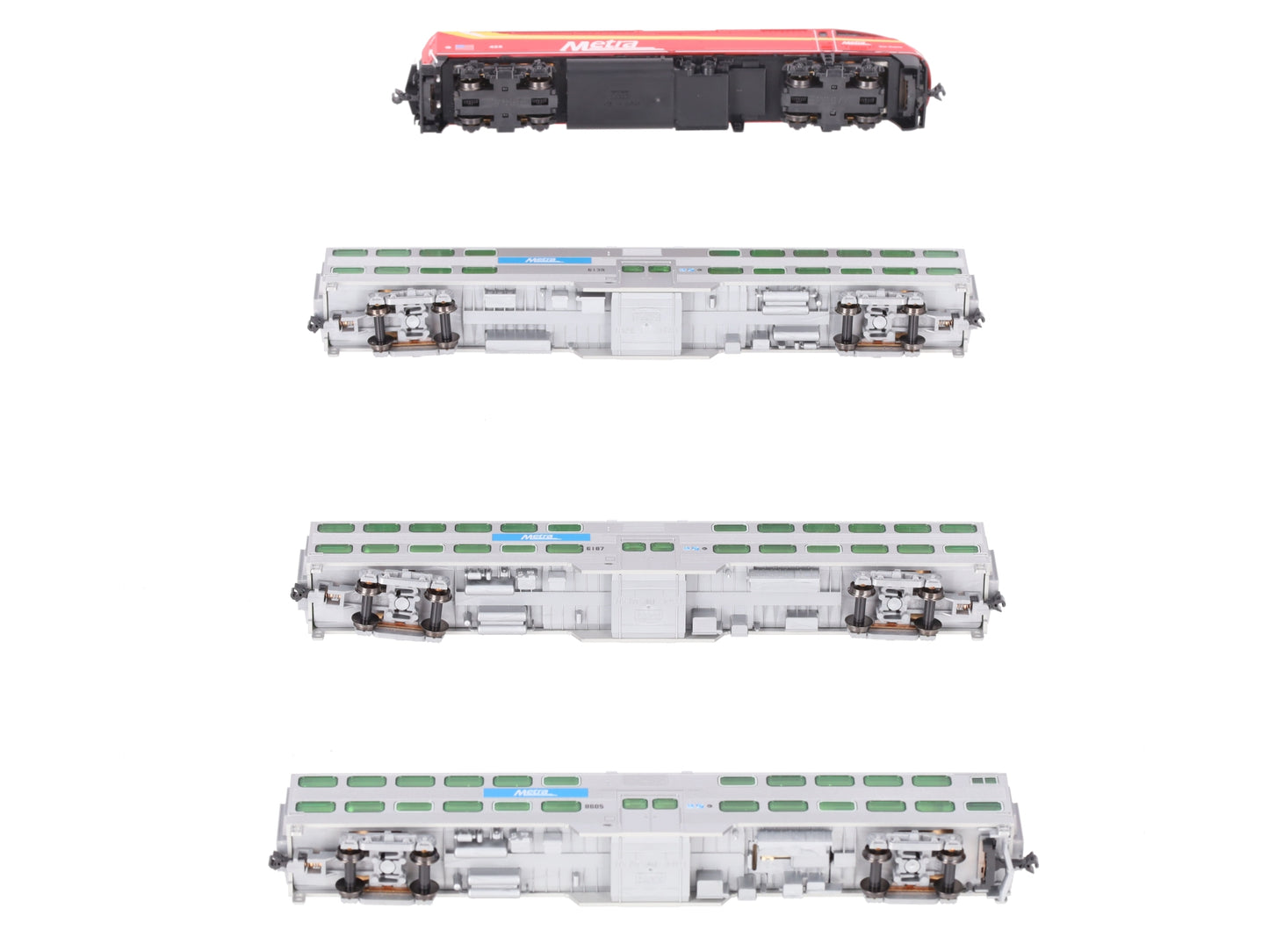 Kato 106-8701-KB2 N Rock Island Heritage Chicago Metra Bi-Level 4-Unit Set LN/Box