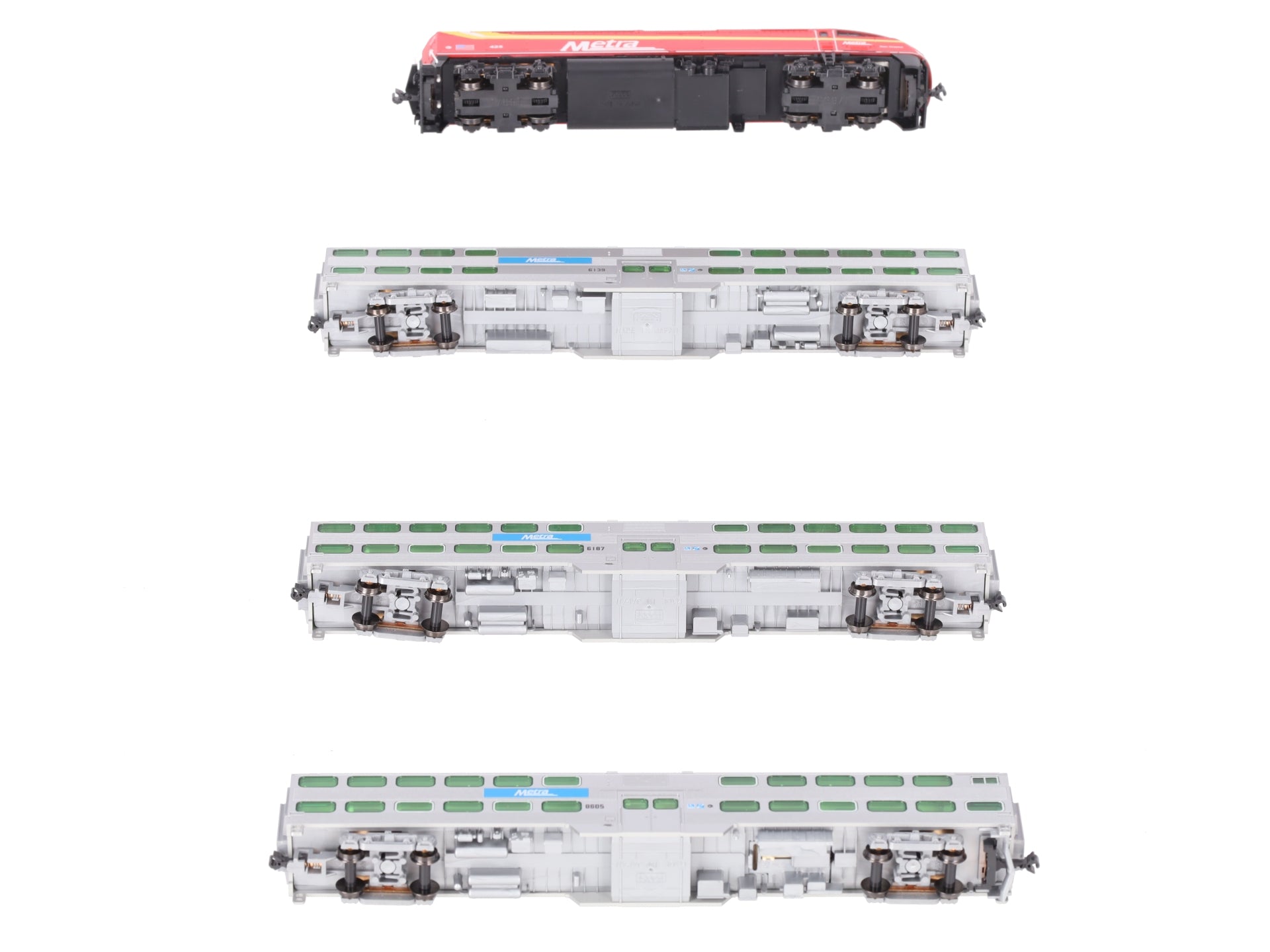 Kato 106-8701-KB2 N Rock Island Heritage Chicago Metra Bi-Level 4-Unit Set LN/Box