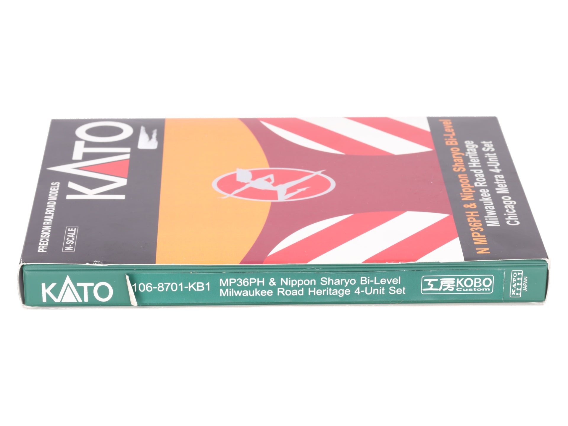Kato 106-8701-KB1 N Milwaukee Road Heritage MP36PH & Nippon Sharyo Bi-Level Set LN/Box