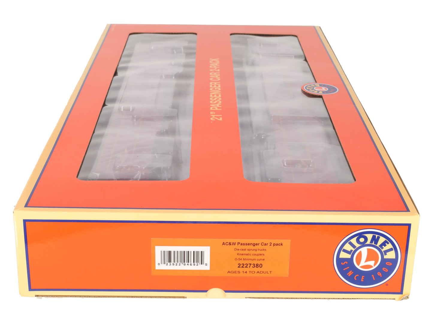 Lionel 2227380 O Gauge Aberdeen Carolina & Western 21" Passenger Cars (Set of 2) VG/Box