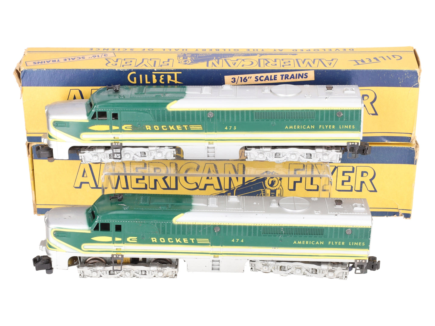 American Flyer 475 Vintage S Rocket PA-1 AA Diesel Locomotive Set VG/Box