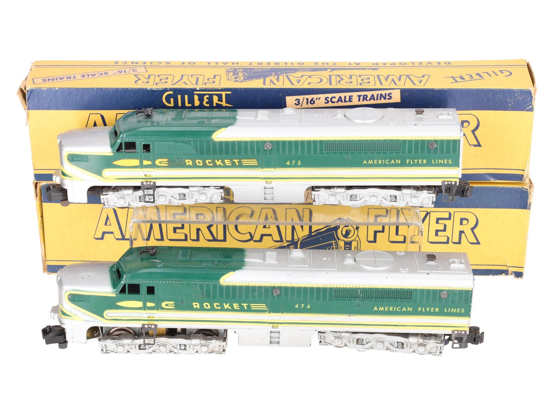 American Flyer 475 Vintage S Rocket PA-1 AA Diesel Locomotive Set VG/Box