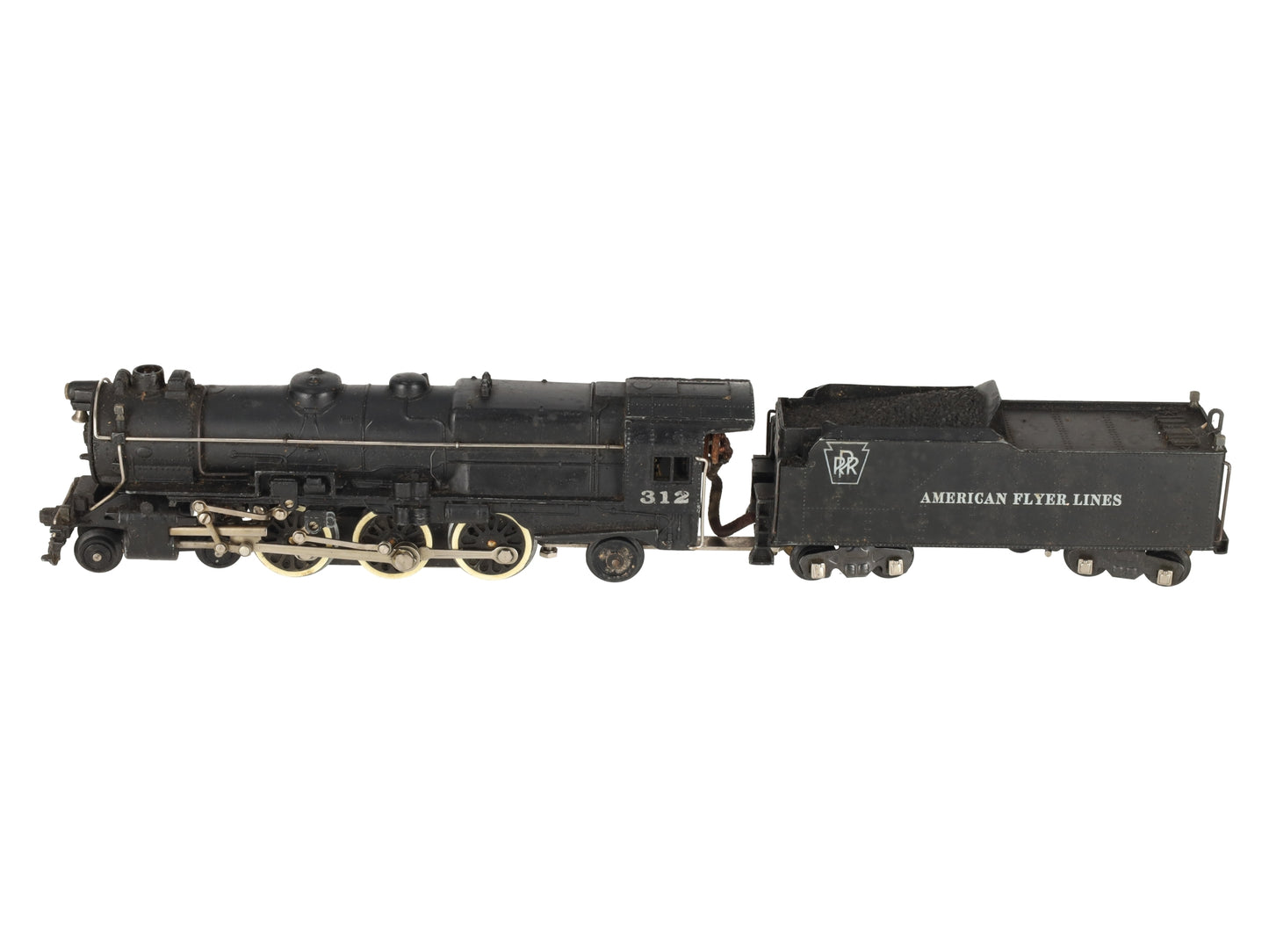 American Flyer 312 VIntage S PRR 4-6-2 Die-cast Steam Locomoive & Tender VG/Box