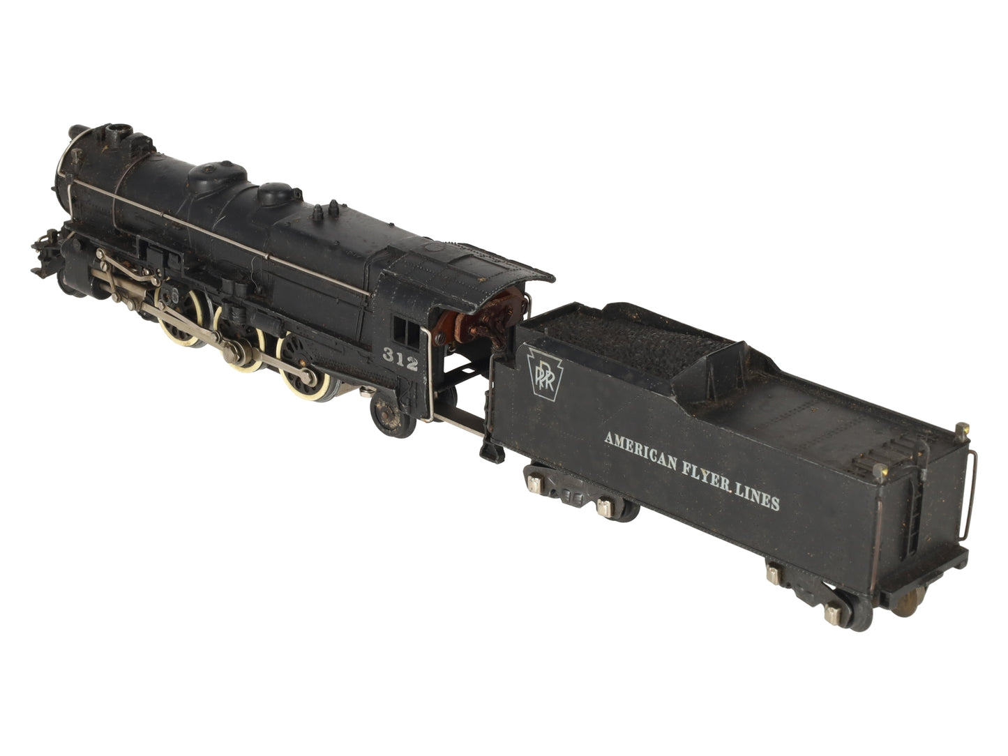 American Flyer 312 VIntage S PRR 4-6-2 Die-cast Steam Locomoive & Tender VG/Box