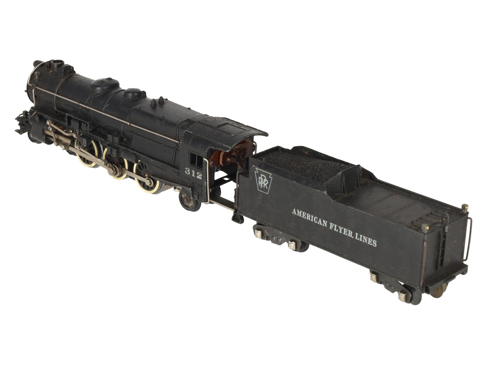 American Flyer 312 VIntage S PRR 4-6-2 Die-cast Steam Locomoive & Tender VG/Box
